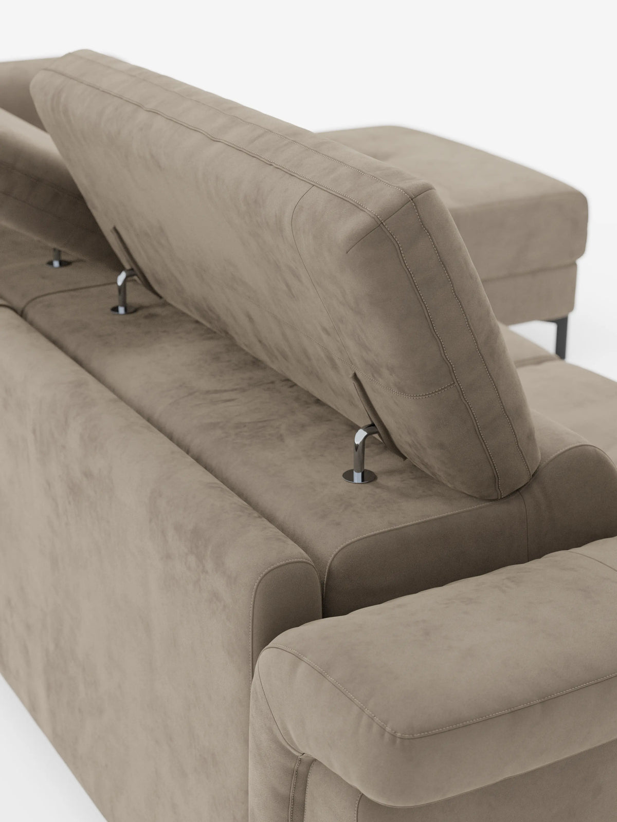 Capri sofá cama esquinero con chaise longue con canapé y reposacabezas reclinables -en tejido antimanchas elegante T30