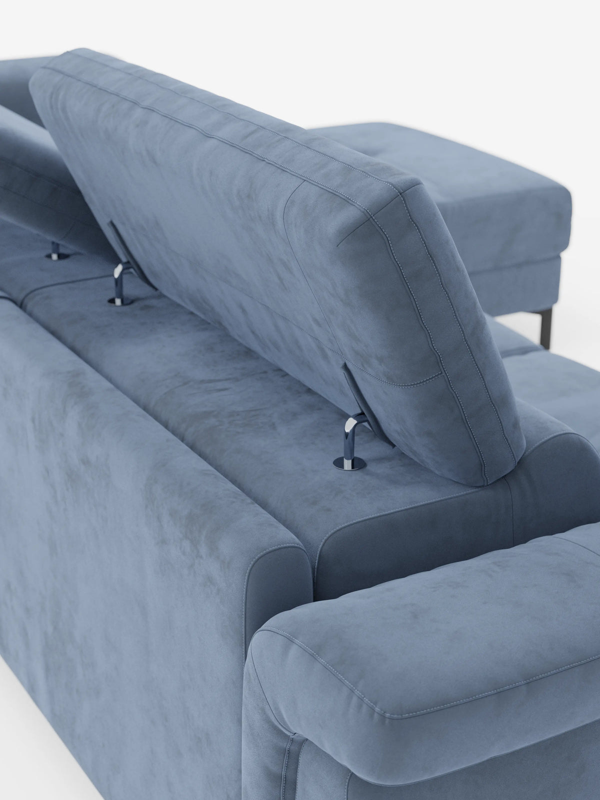 Capri sofá cama esquinero con chaise longue con canapé y reposacabezas reclinables -en tejido antimanchas elegante T30