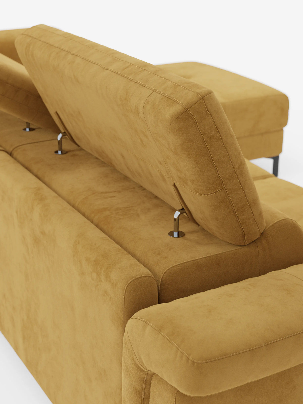 Capri sofá cama esquinero con chaise longue con canapé y reposacabezas reclinables -en tejido antimanchas elegante T30