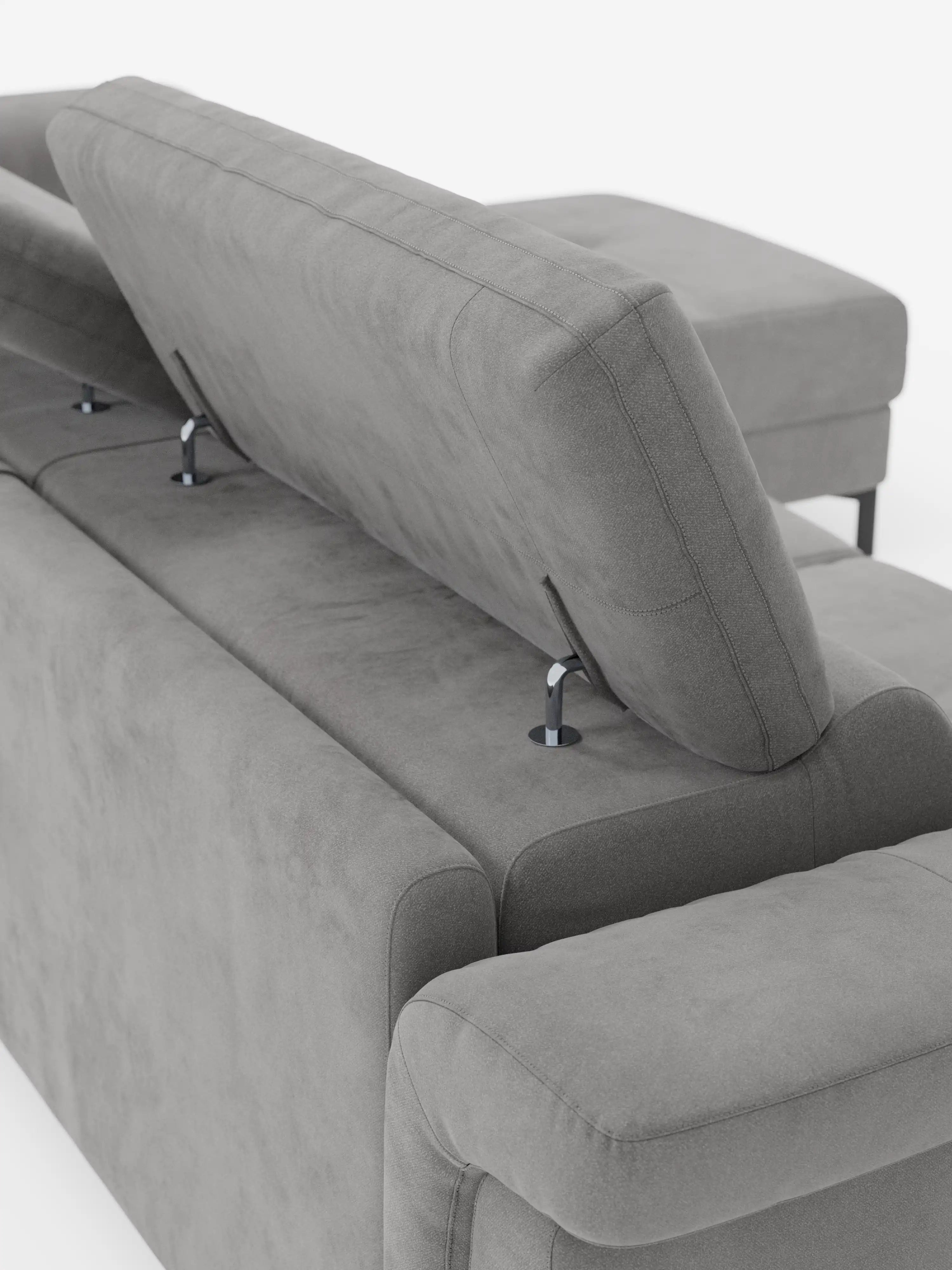Capri sofá cama esquinero con chaise longue con canapé y reposacabezas reclinables -en tejido antimanchas elegante T30