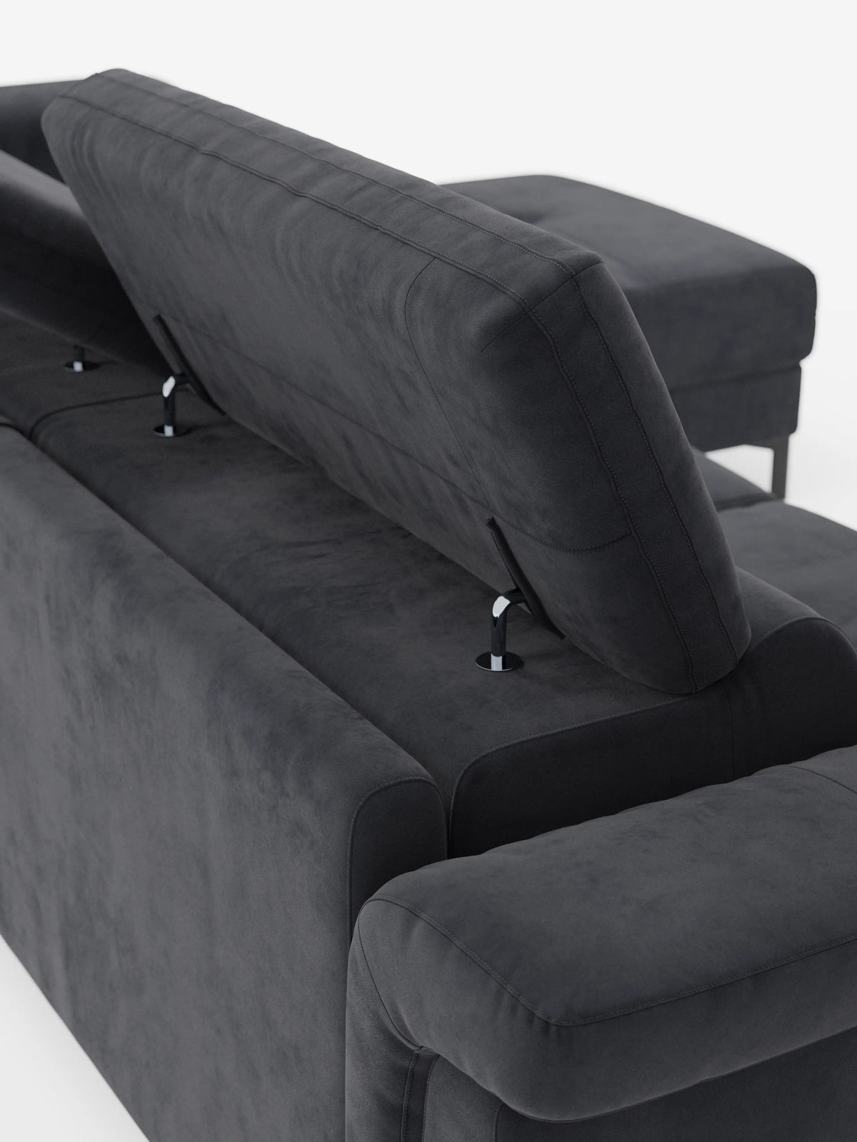 Capri sofá cama esquinero con chaise longue con canapé y reposacabezas reclinables -en tejido antimanchas elegante T30