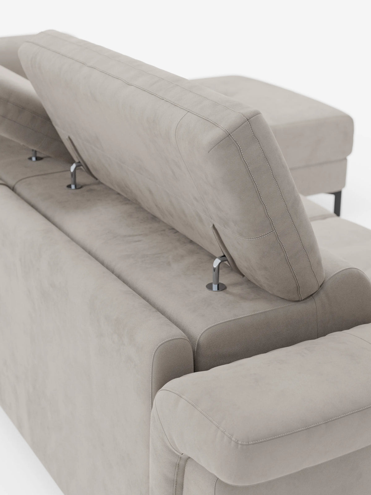 Capri sofá cama esquinero con chaise longue con canapé y reposacabezas reclinables -en tejido antimanchas elegante T30