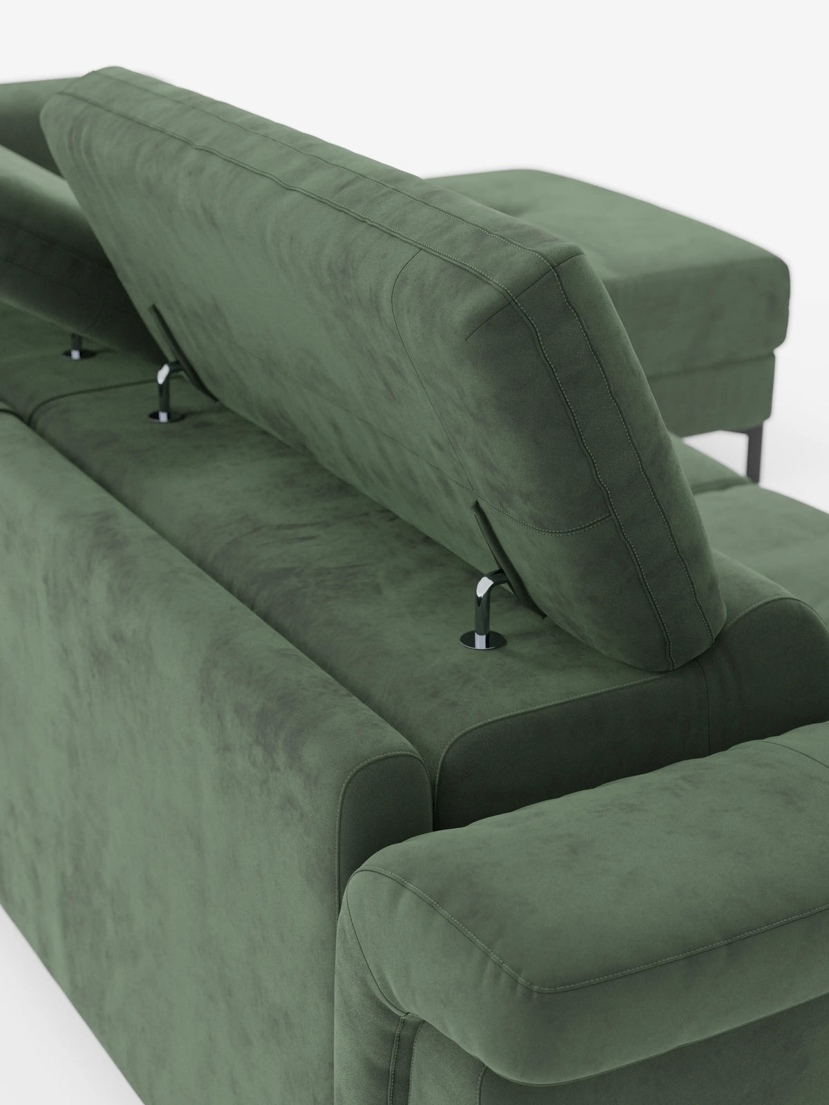 Capri sofá cama esquinero con chaise longue con canapé y reposacabezas reclinables -en tejido antimanchas elegante T30
