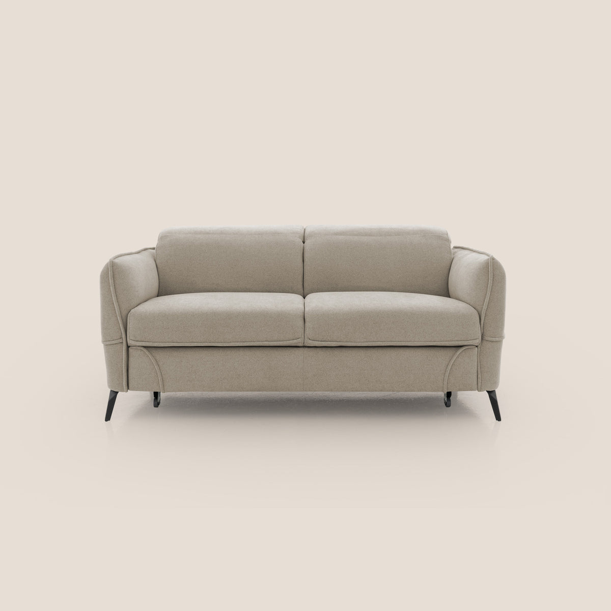 Bloom Divano con poggiapiedi estraibile piedini alti e poggiatesta reclinabili in tessuto bouclé impermeabile T07 beige - divitt.sbs