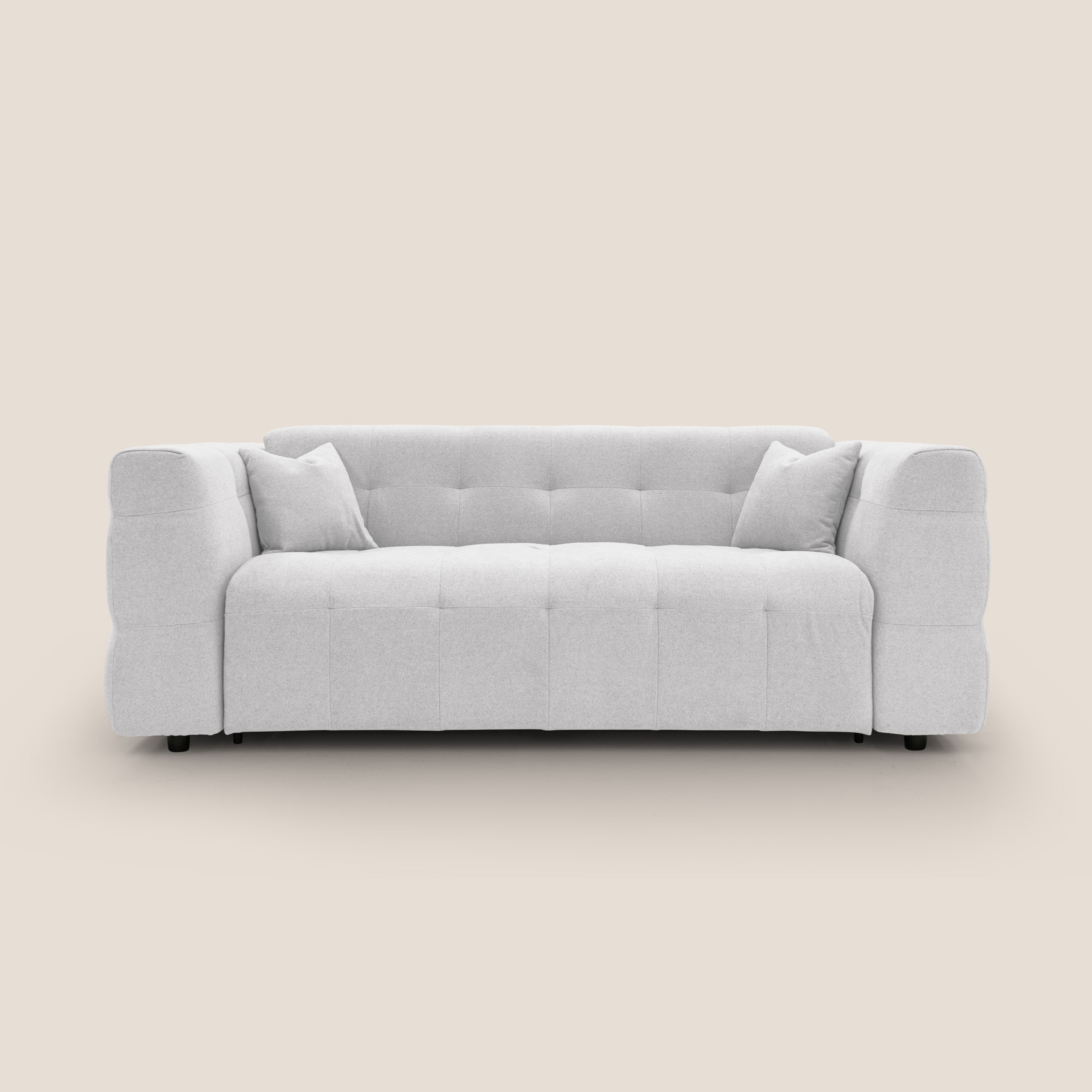 Tender Divano letto matrimoniale dal design innovativo in tessuto bouclet impermeabile T07 bianco - divitt.sbs