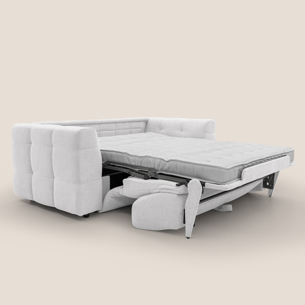 Tender Divano letto matrimoniale dal design innovativo in tessuto bouclet impermeabile T07 bianco - divitt.sbs
