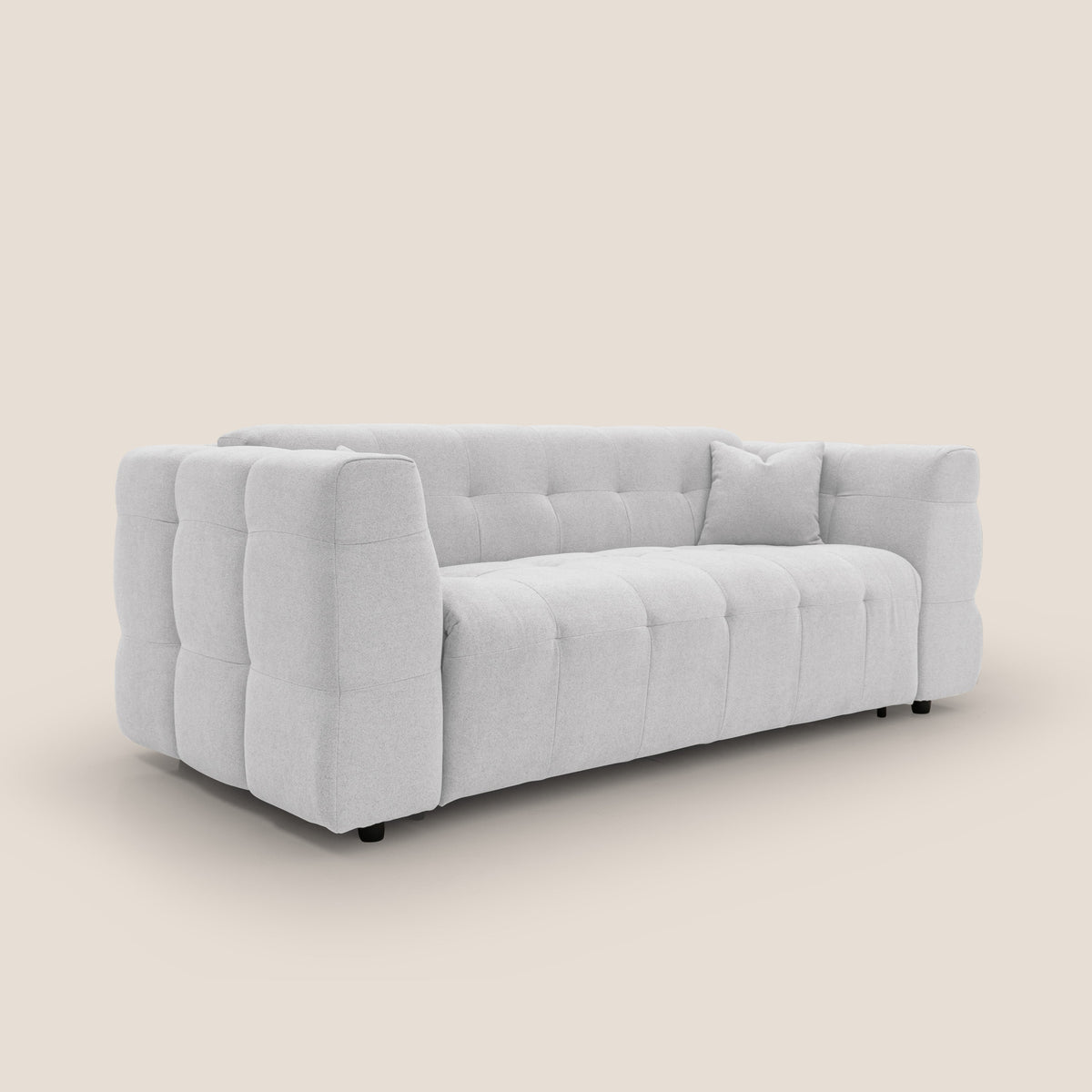 Tender Divano letto matrimoniale dal design innovativo in tessuto bouclet impermeabile T07 bianco - divitt.sbs