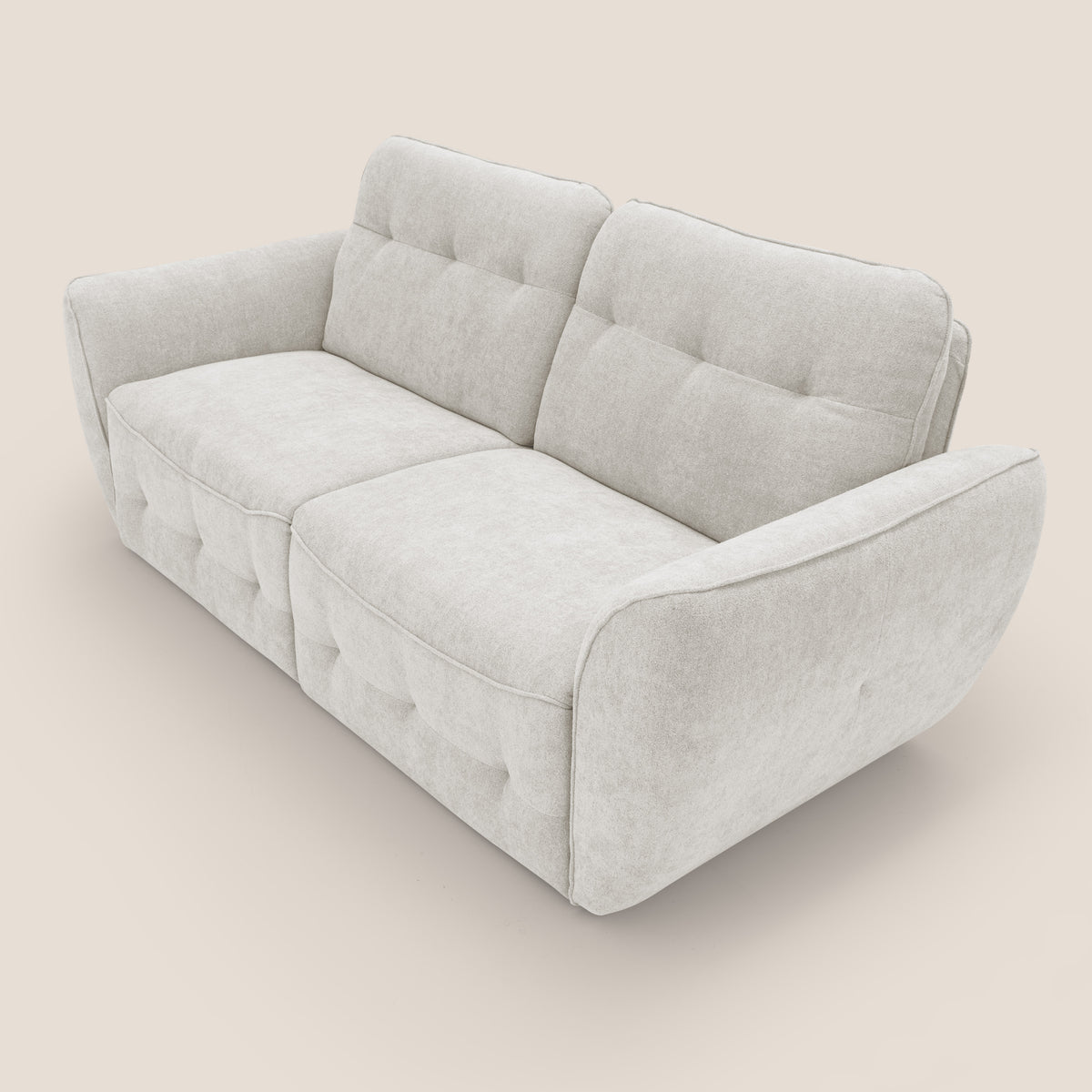 Cerbero divano 2 e 3 posti in morbido bouclé impermeabile T07 bianco - divitt.sbs