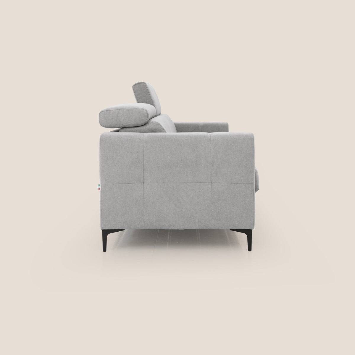 Gardenia divano letto materasso alto 18 cm con poggiatesta reclinabili e rivestimento impermeabile T02 grigio chiaro - divitt.sbs