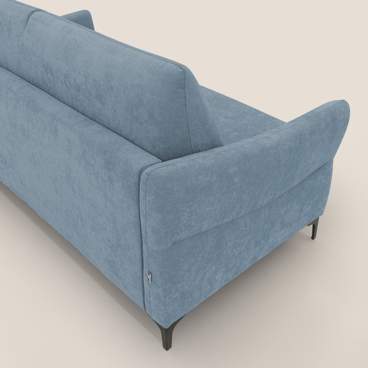 Dalia divano letto con materasso H18 cm e piedi alti in raffinato tessuto smacchiabile T17 carta da zucchero - divitt.sbs