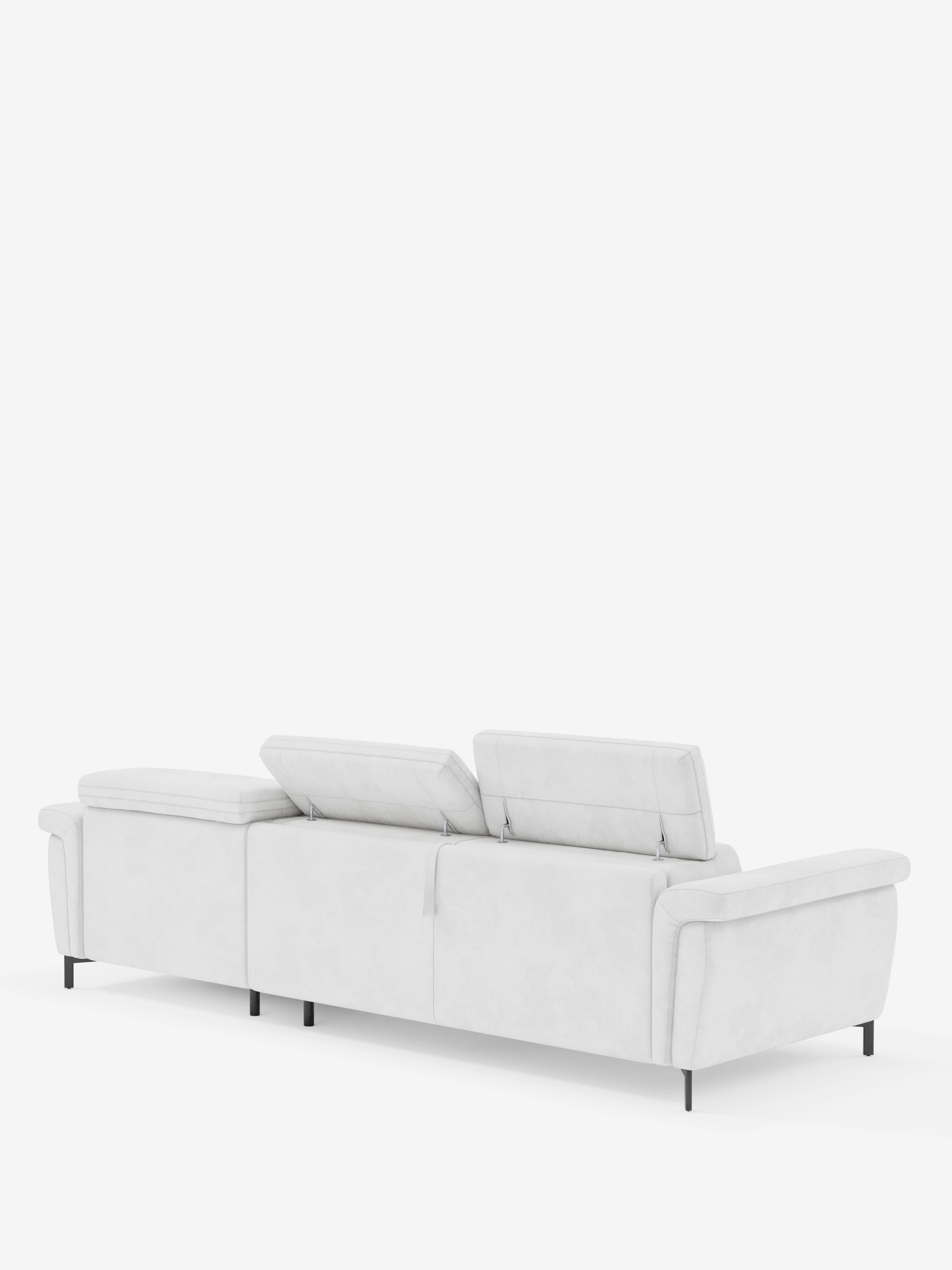 Capri sofá cama esquinero con chaise longue con canapé y reposacabezas reclinables -en tejido antimanchas elegante T30
