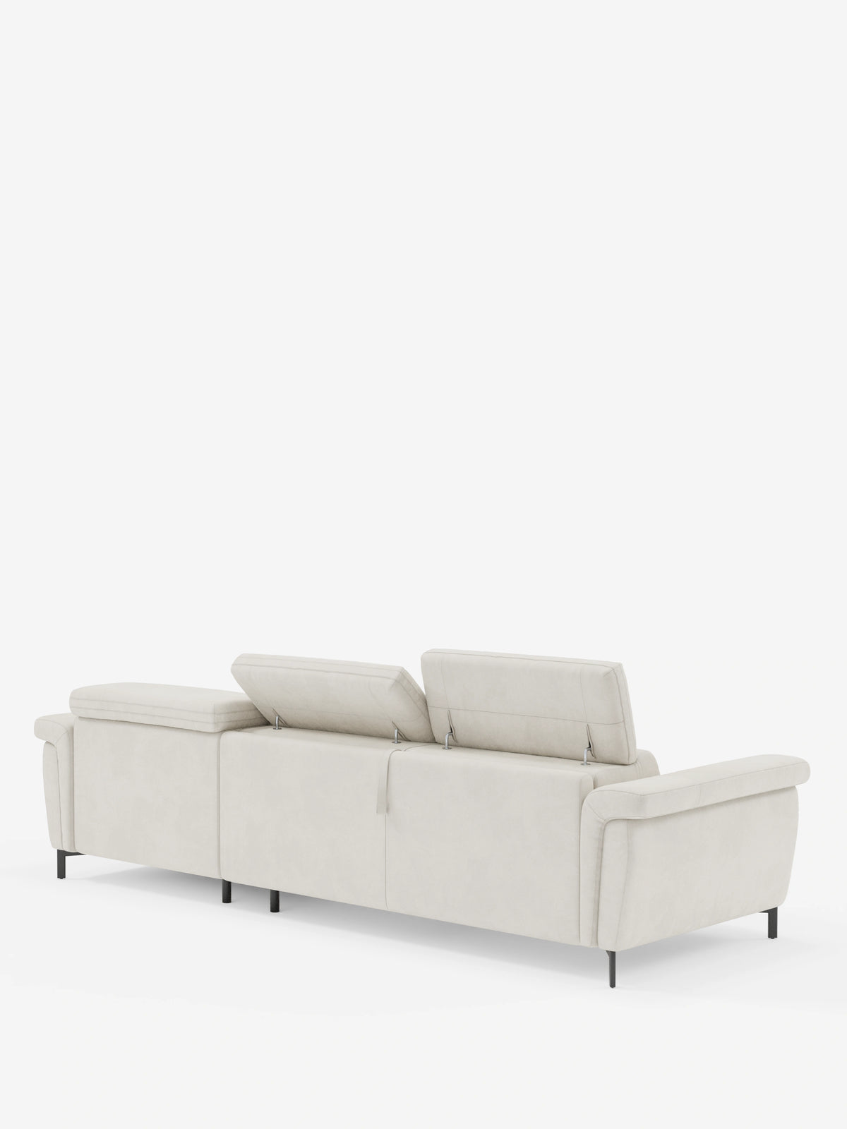 Capri sofá cama esquinero con chaise longue con canapé y reposacabezas reclinables -en tejido antimanchas elegante T30