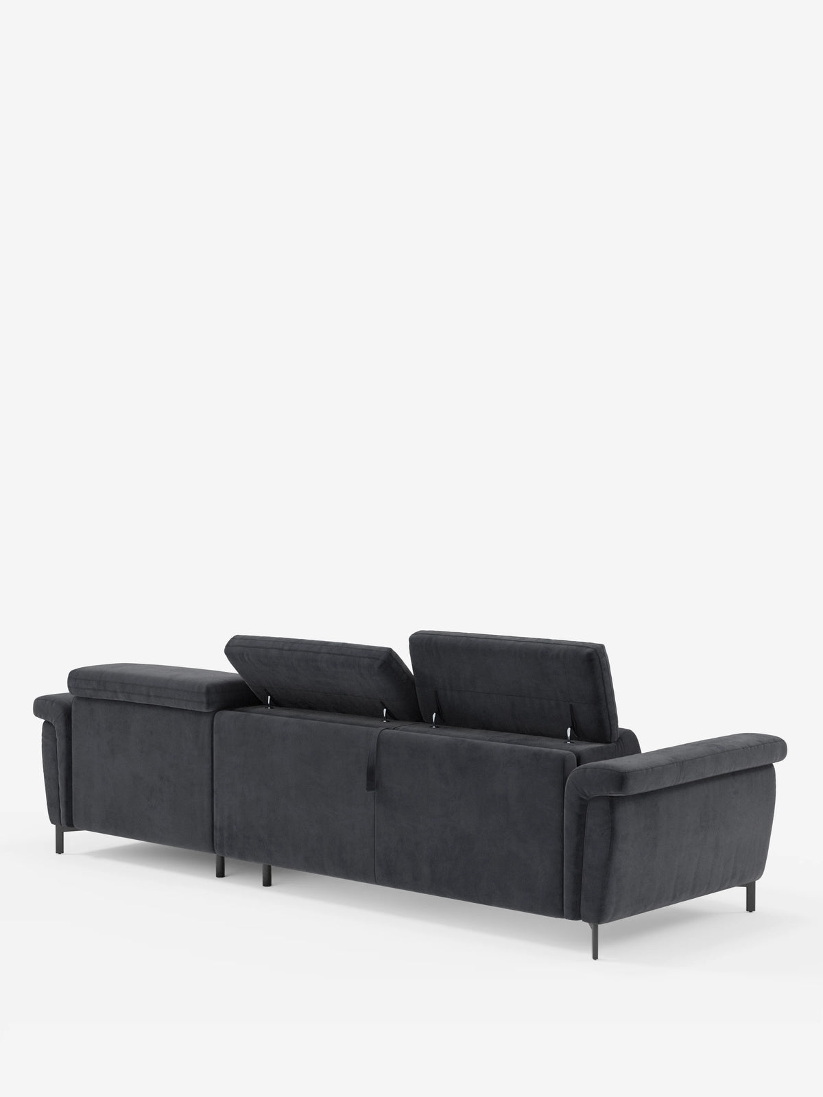 Capri sofá cama esquinero con chaise longue con canapé y reposacabezas reclinables -en tejido antimanchas elegante T30