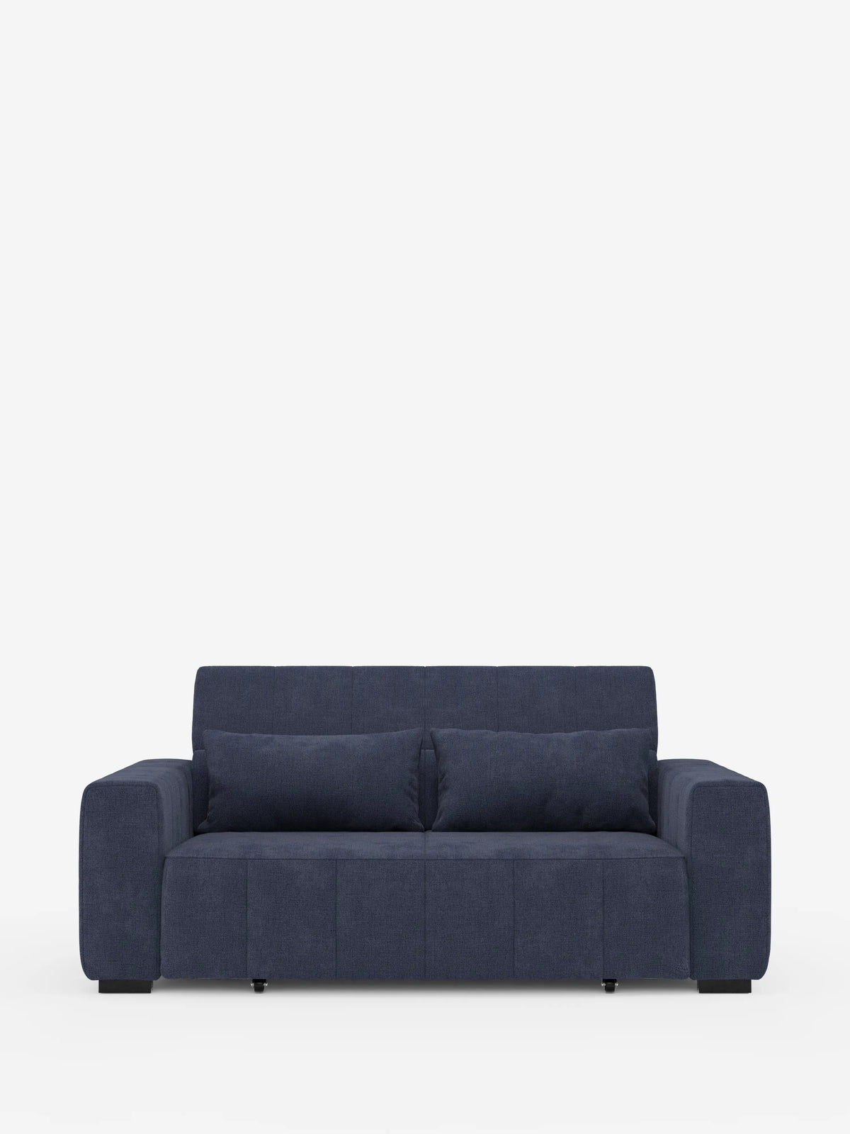 Un divano a 3 posti in stile dorico contemporaneo di colore blu scuro di divitt.sbs, caratterizzato da ampi braccioli, due cuscini di seduta con regolazione elettrica reclinabile, due cuscini dello schienale abbinati, una silhouette squadrata e piedini neri. Rivestito in tessuto T23 facile da pulire e dotato di poggiatesta reclinabile, questo divano coniuga stile moderno e funzionalità per gli spazi abitativi di oggi. Presentato su uno sfondo bianco a tinta unita.
