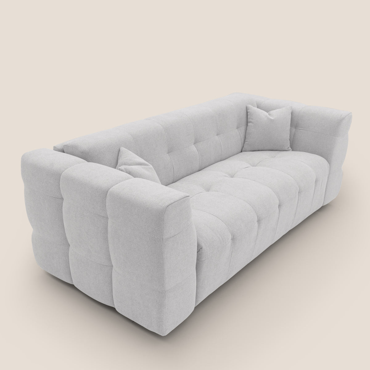 Tender Divano letto matrimoniale dal design innovativo in tessuto bouclet impermeabile T07 bianco - divitt.sbs