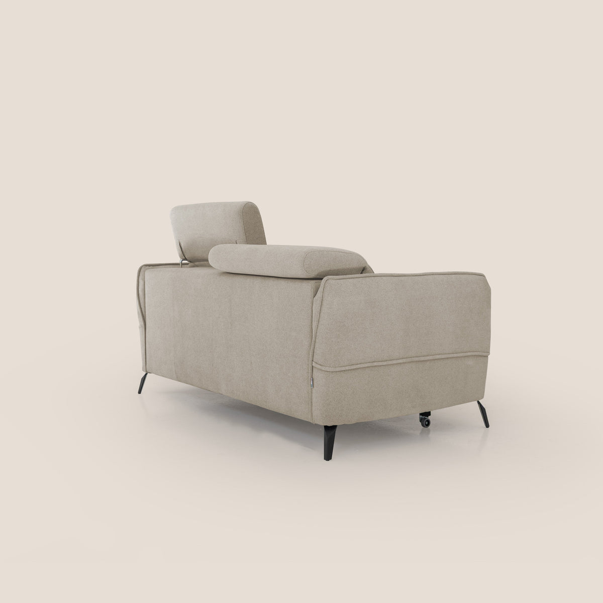 Bloom Divano con poggiapiedi estraibile piedini alti e poggiatesta reclinabili in tessuto bouclé impermeabile T07 beige - divitt.sbs