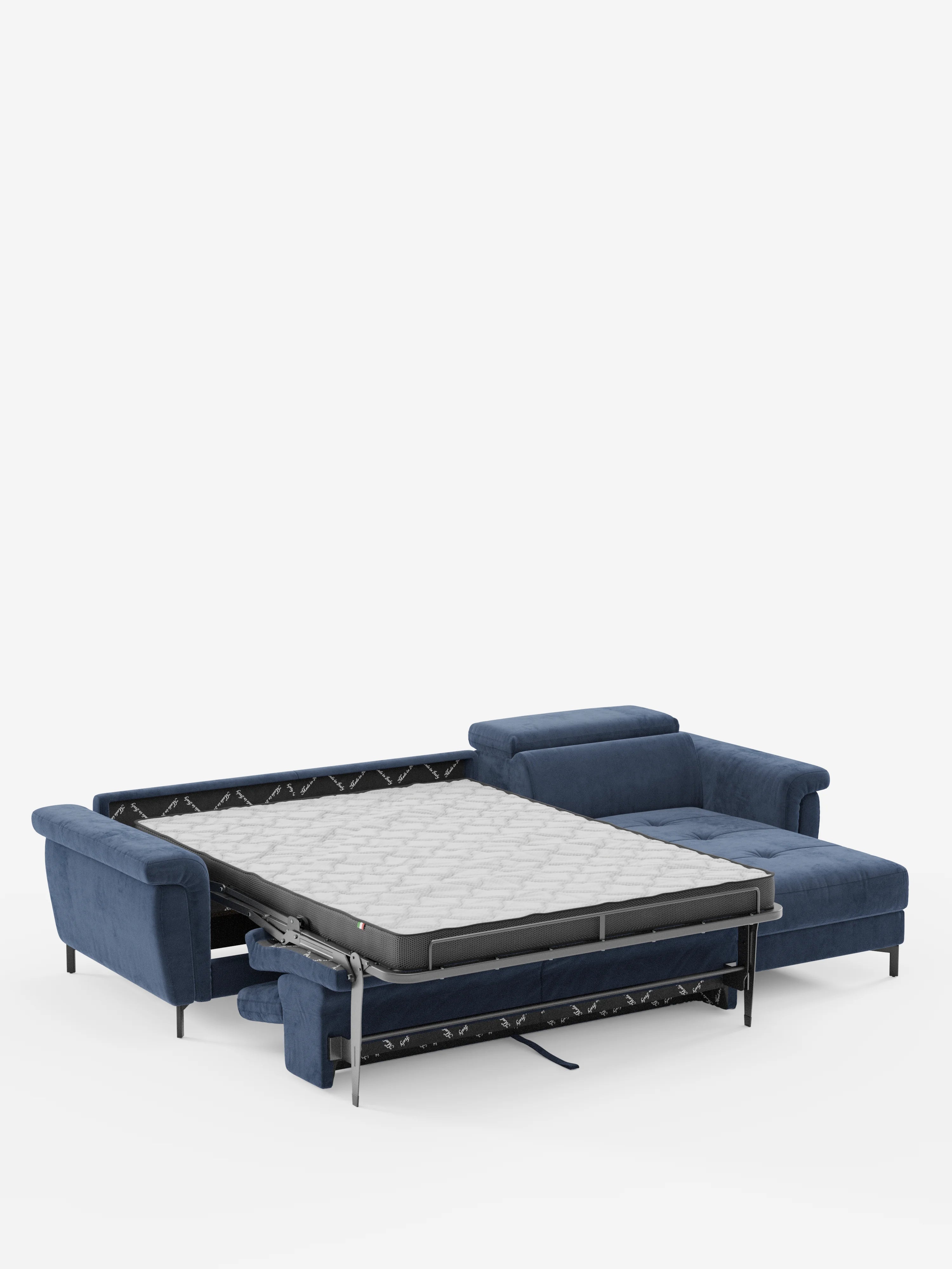 Capri sofá cama esquinero con chaise longue con canapé y reposacabezas reclinables -en tejido antimanchas elegante T30