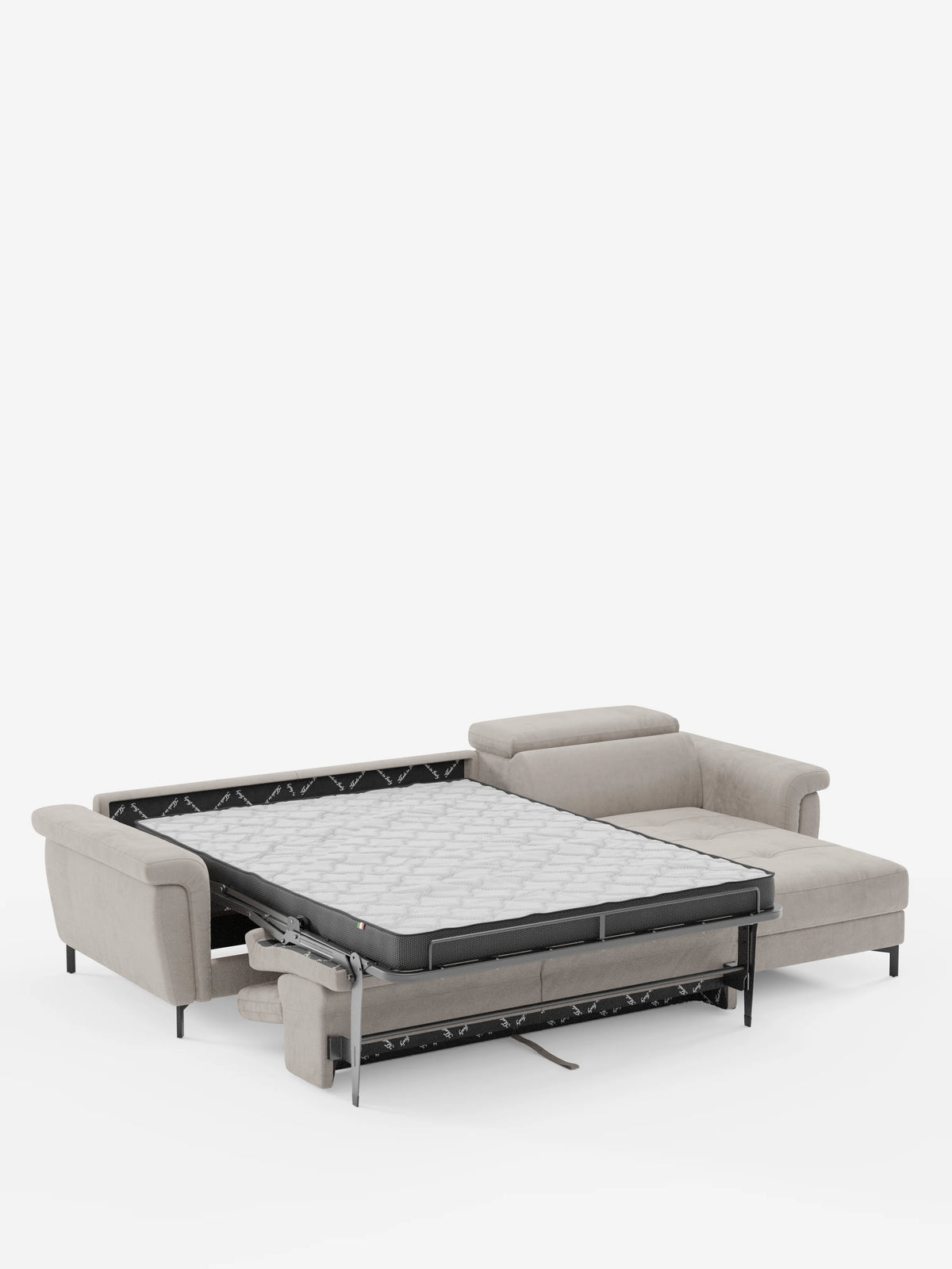 Capri sofá cama esquinero con chaise longue con canapé y reposacabezas reclinables -en tejido antimanchas elegante T30