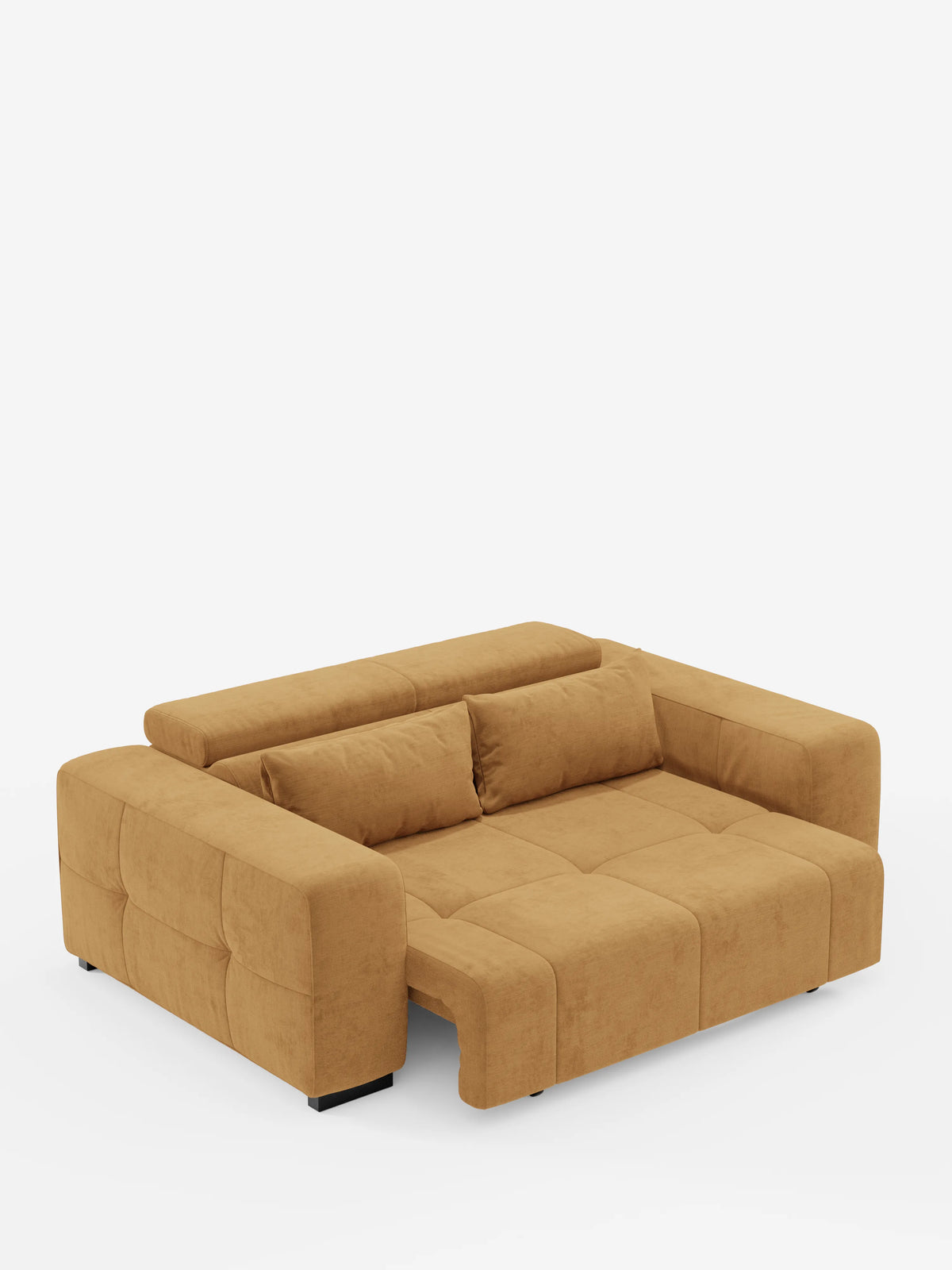 Monarch Sofá con relax eléctrico para alargar los asientos y reposacabezas reclinable en tejido suave antimanchas T31