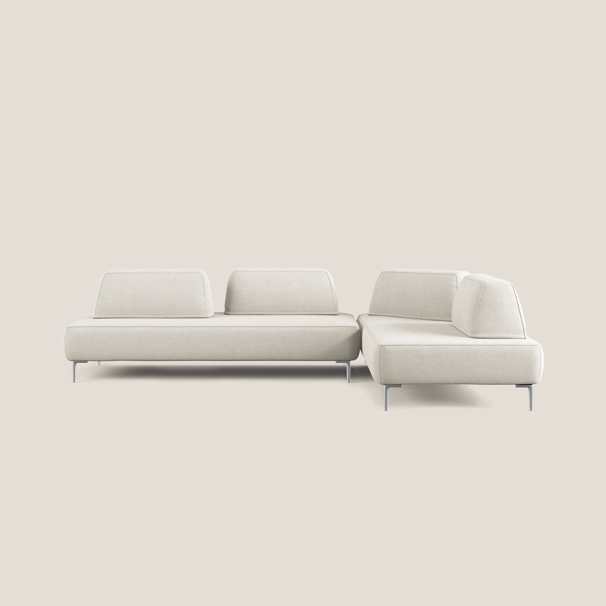 Newton divano angolare modulare con schienali movibili T07 bianco - divitt.sbs