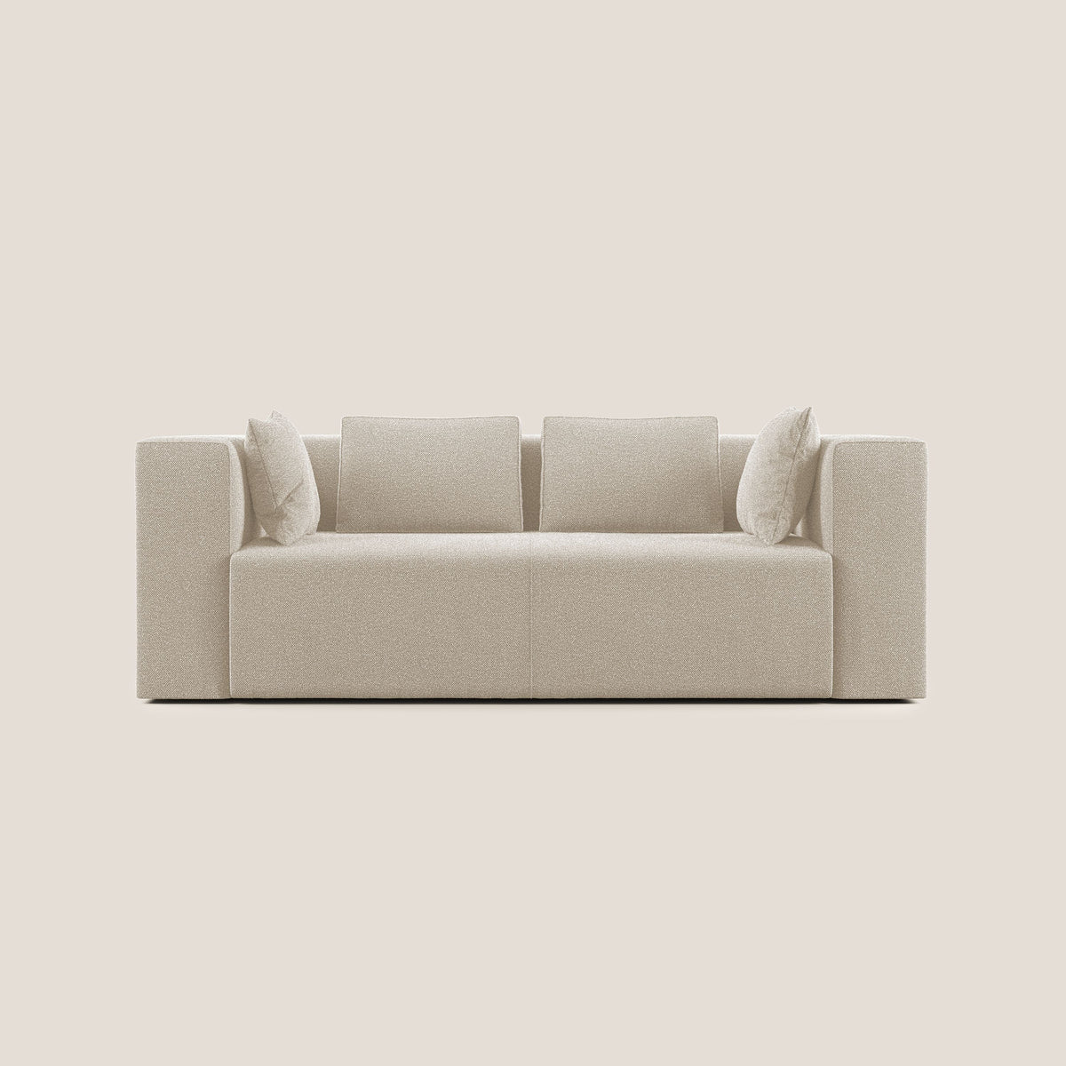 Nettuno divano moderno componibile in morbido tessuto bouclè T07 bianco - divitt.sbs