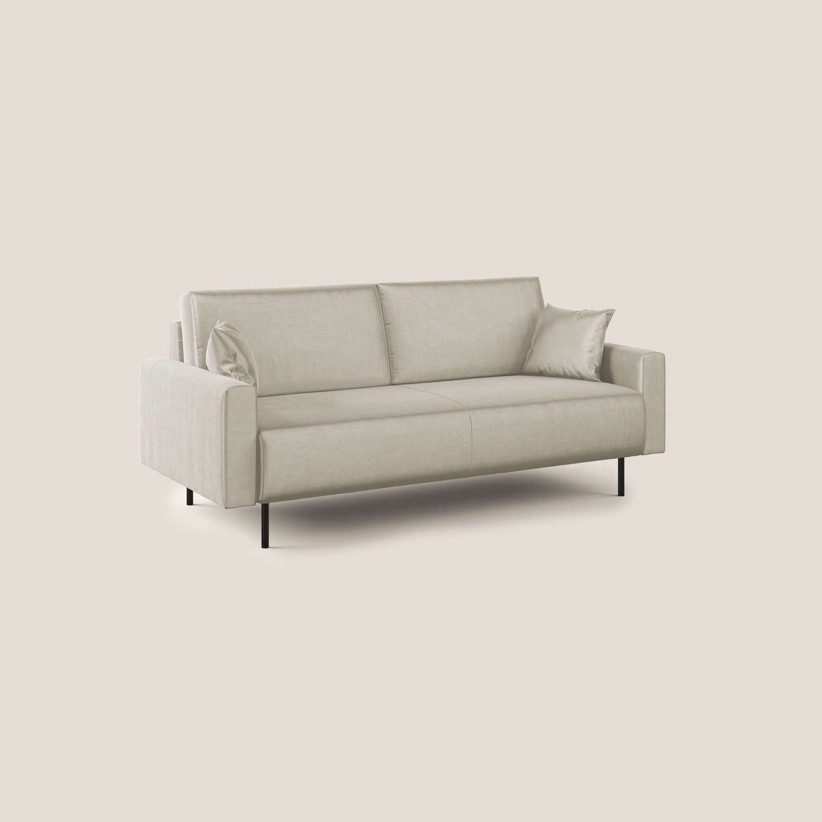Arthur divano moderno in velluto morbido impermeabile T01 panna - divitt.sbs