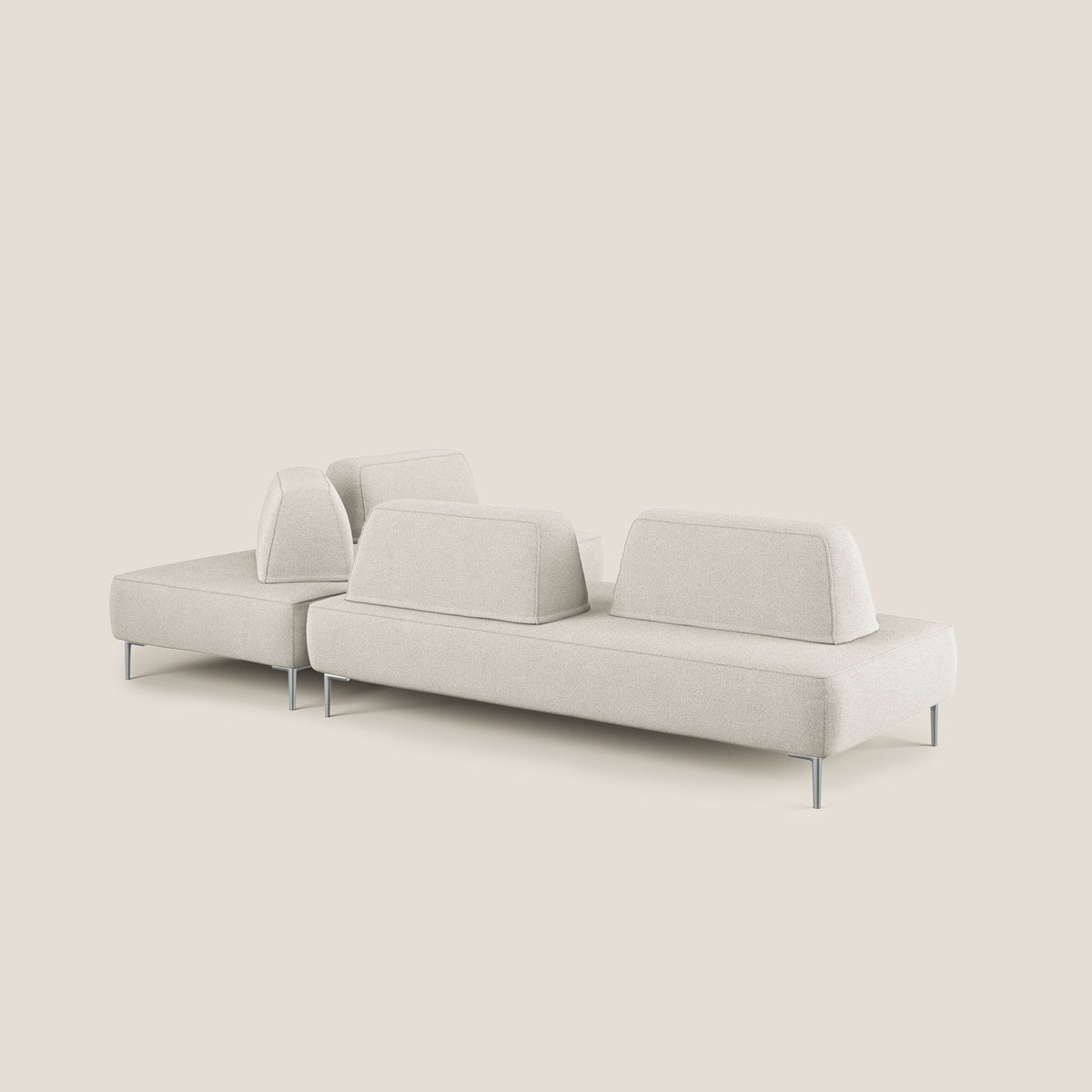 Newton divano angolare modulare con schienali movibili T07 bianco - divitt.sbs