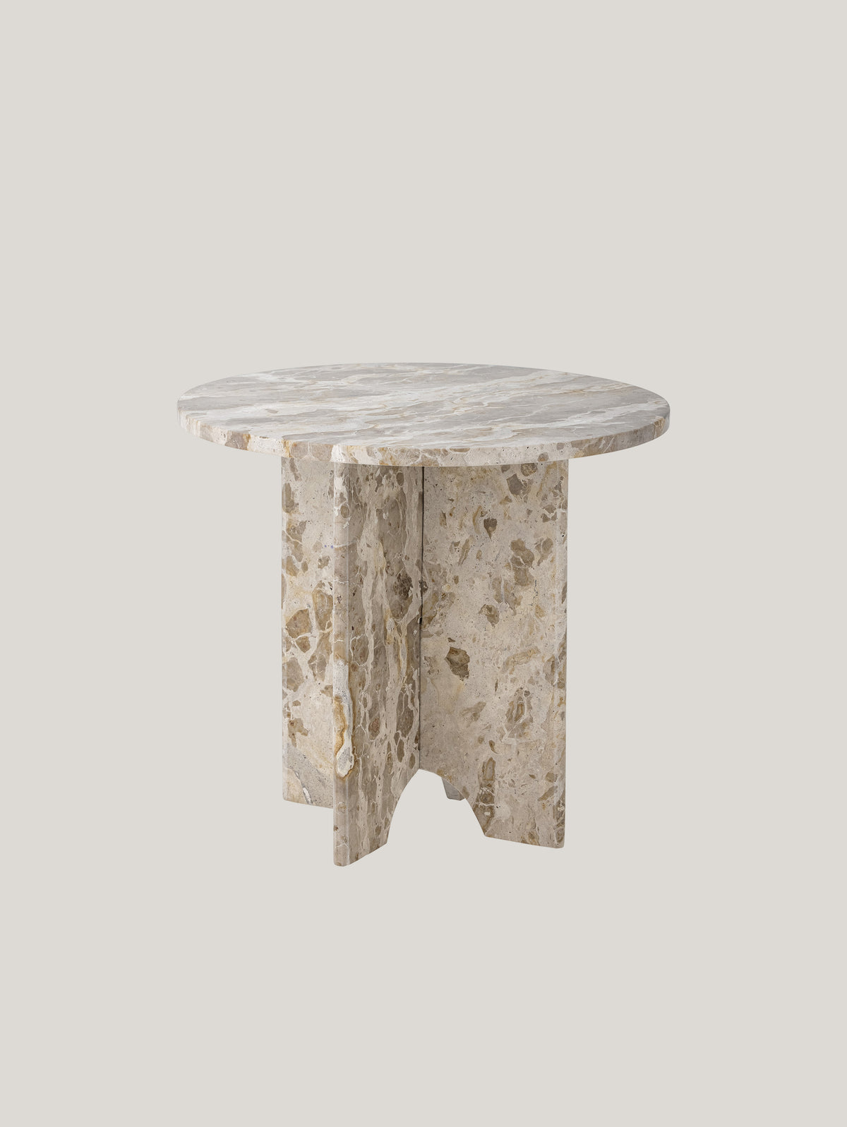 Jasmia tavolino in marmo marrone rotondo - divitt.sbs