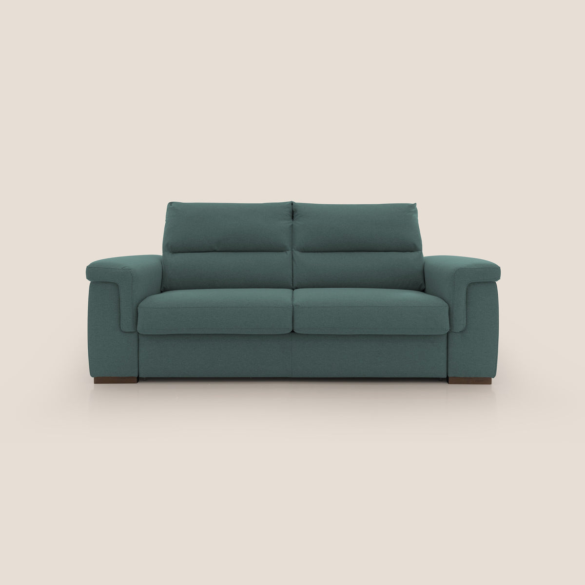Magnolia divano letto con materasso alto 18 cm morbido schienale alto in tessuto smacchiabile T05 verde - divitt.sbs