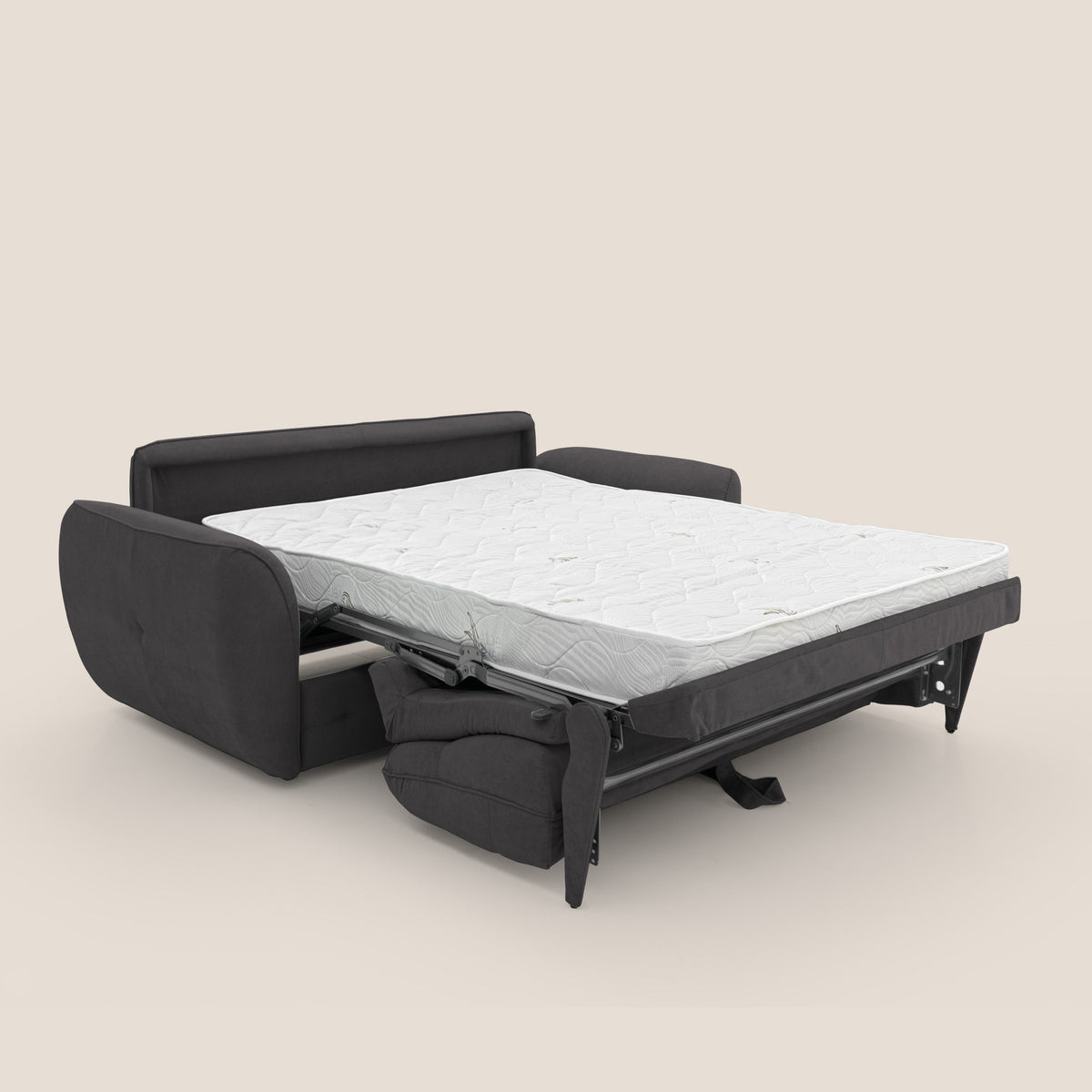 Zeus Divano letto scandinavo con schienale alto in tessuto impermeabile T02 nero - divitt.sbs