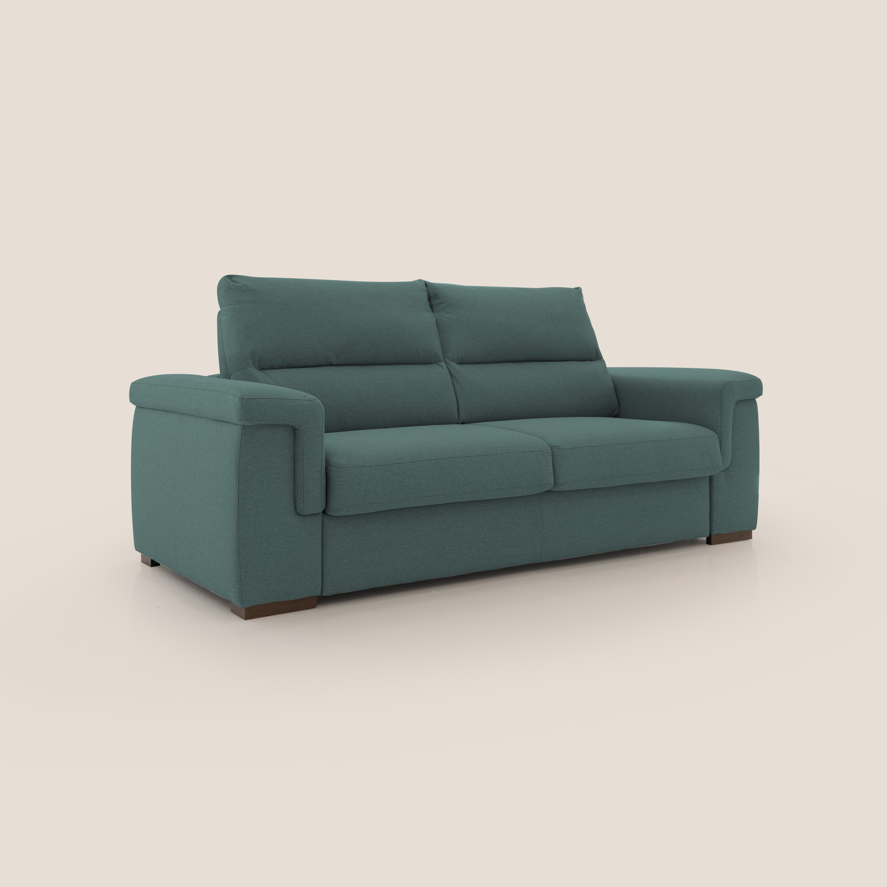Magnolia divano letto con materasso alto 18 cm morbido schienale alto in tessuto smacchiabile T05 verde - divitt.sbs