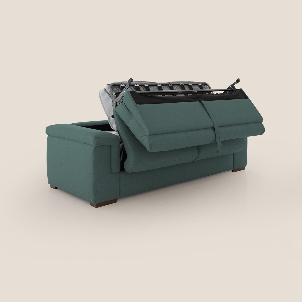 Magnolia divano letto con materasso alto 18 cm morbido schienale alto in tessuto smacchiabile T05 verde - divitt.sbs