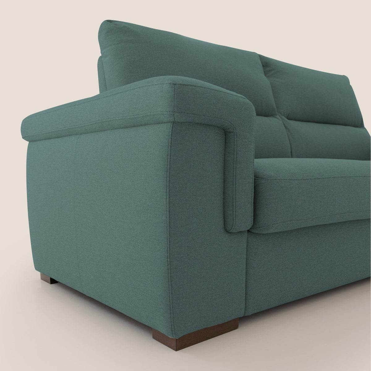 Magnolia divano letto con materasso alto 18 cm morbido schienale alto in tessuto smacchiabile T05 verde - divitt.sbs