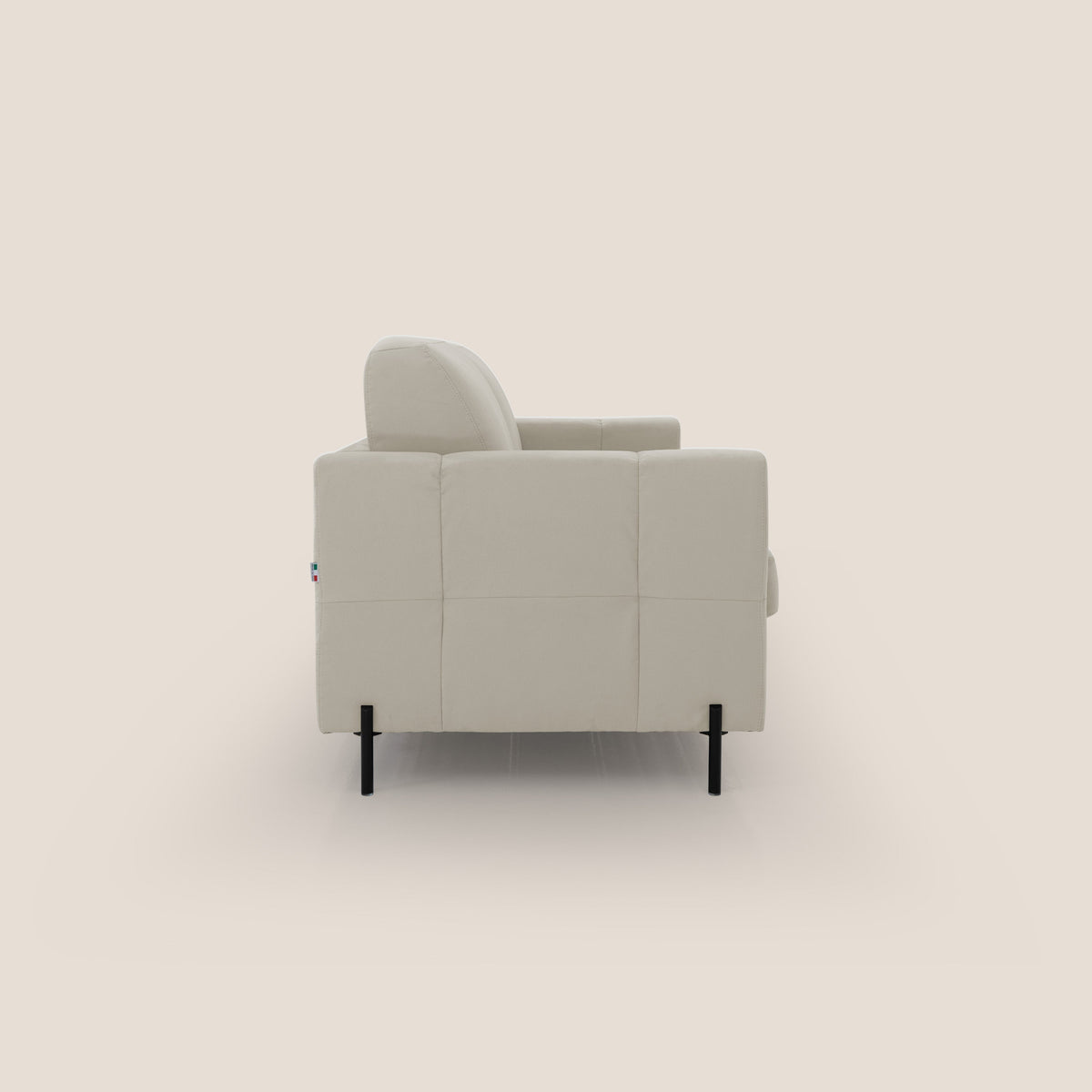 Ortensia divano letto materasso H18 cm con piedi alti in elegante microfibra smacchiabile T11 panna - divitt.sbs