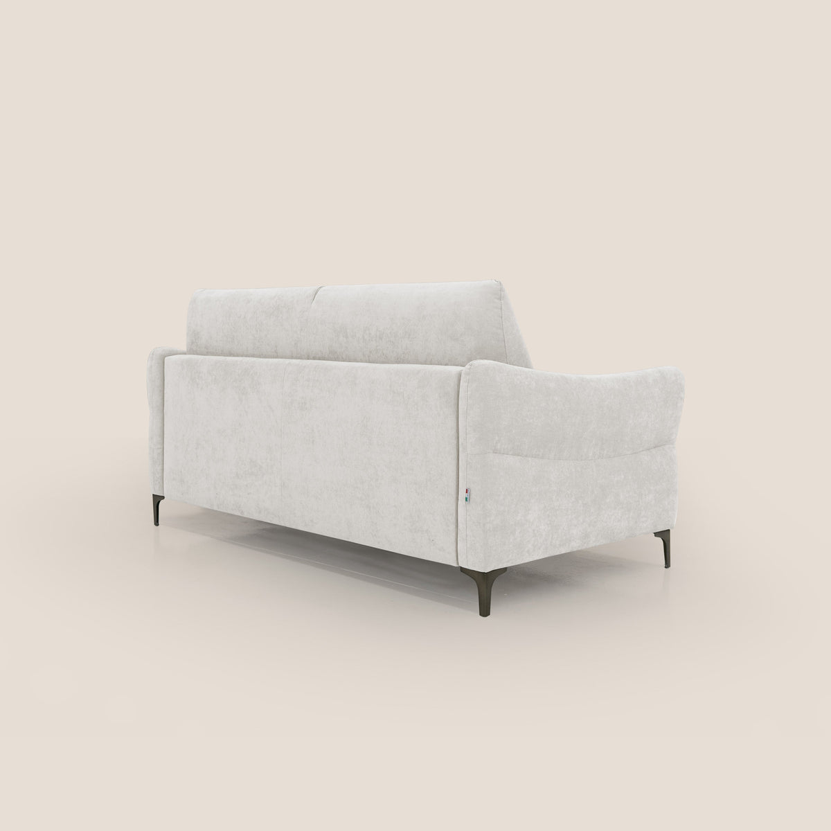 Dalia divano letto con materasso H18 cm e piedi alti in raffinato tessuto smacchiabile T17 bianco - divitt.sbs