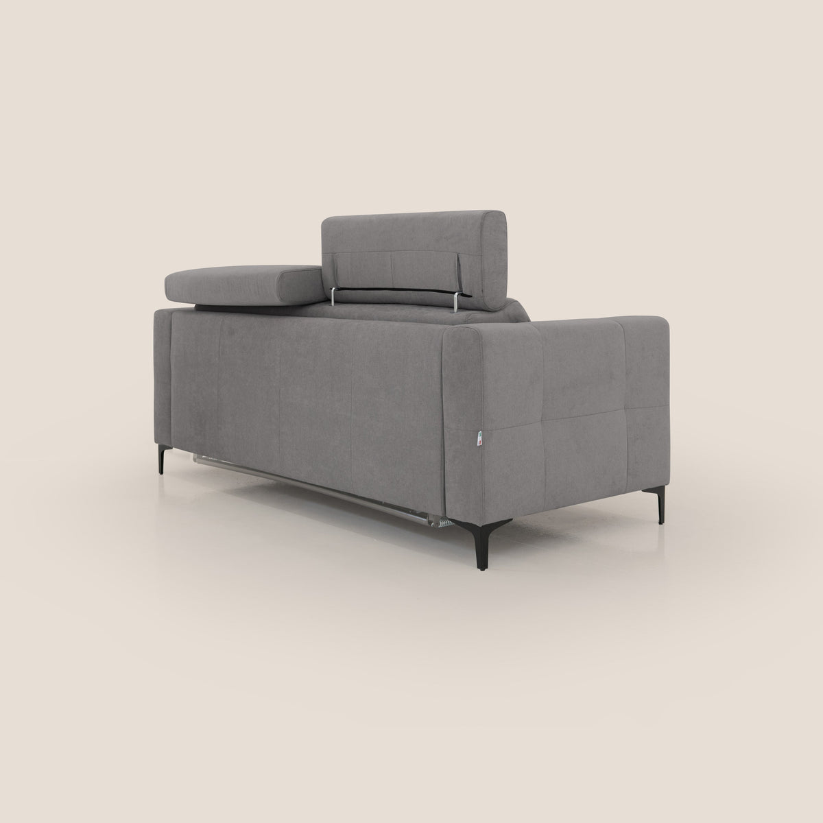Gardenia divano letto materasso alto 18 cm con poggiatesta reclinabili e rivestimento impermeabile T02 grigio - divitt.sbs
