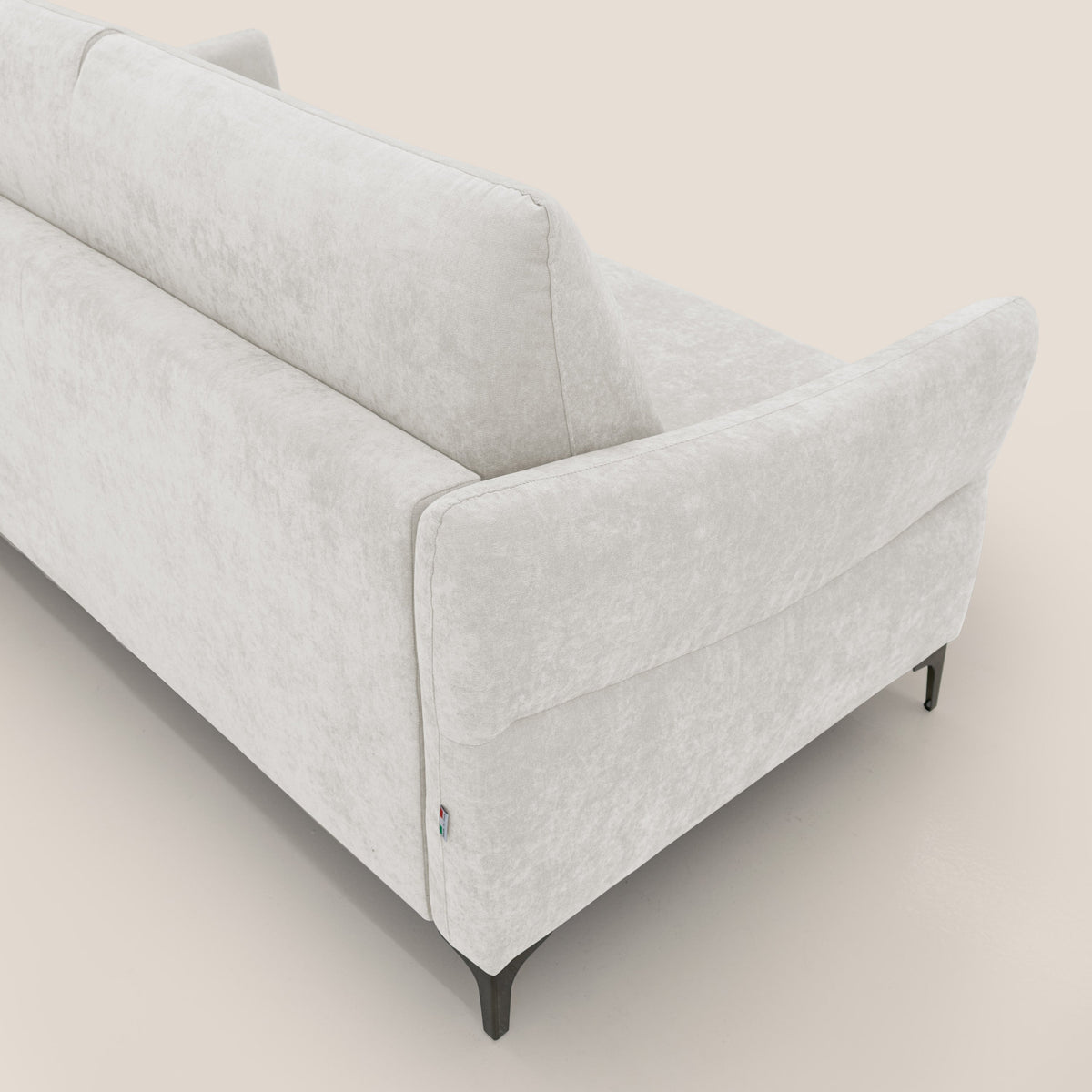 Dalia divano letto con materasso H18 cm e piedi alti in raffinato tessuto smacchiabile T17 bianco - divitt.sbs