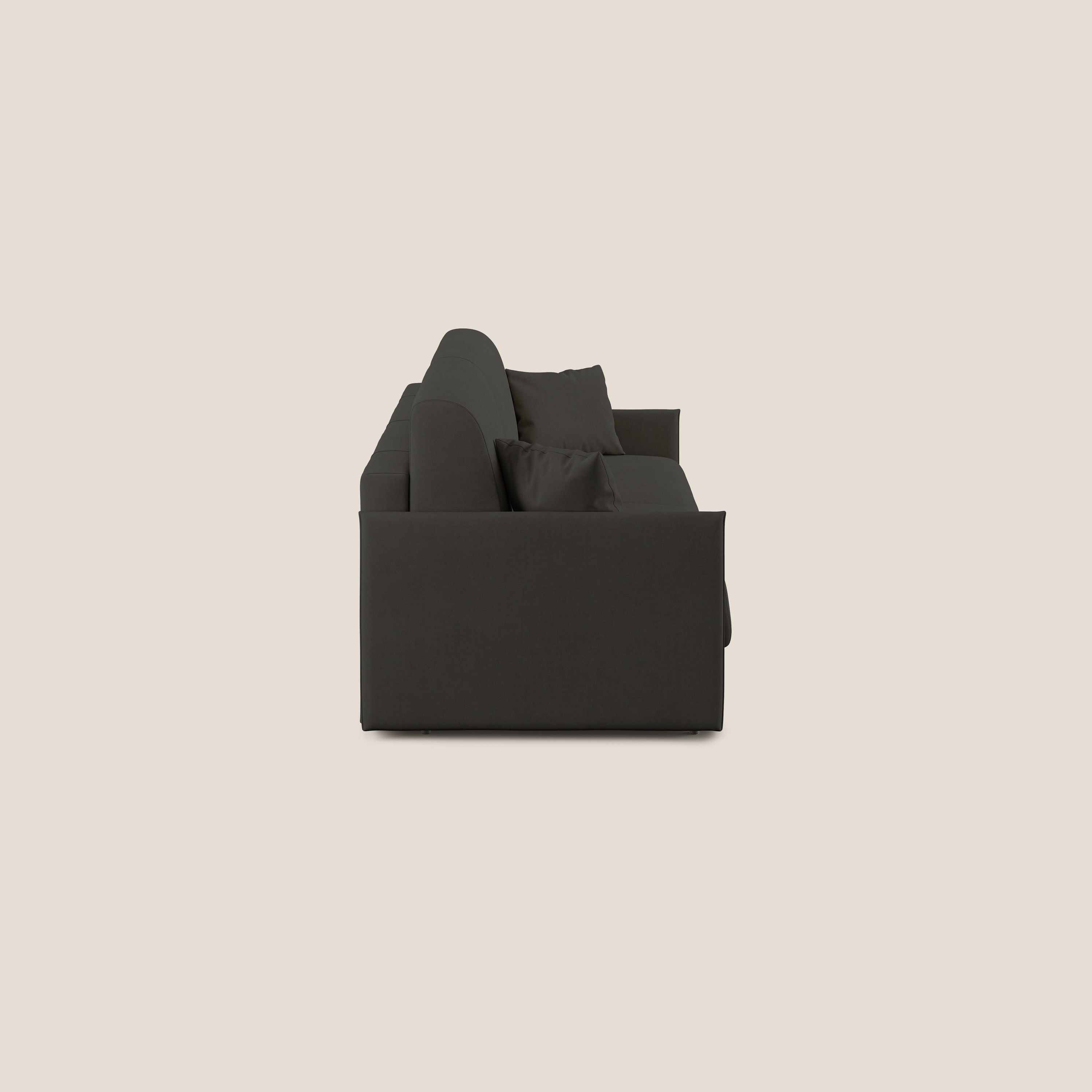Evans Divano letto in morbido tessuto impermeabile T02 nero - divitt.sbs