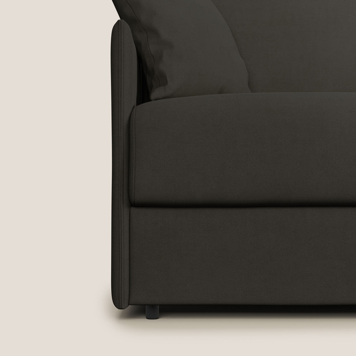 Evans Divano letto in morbido tessuto impermeabile T02 nero - divitt.sbs