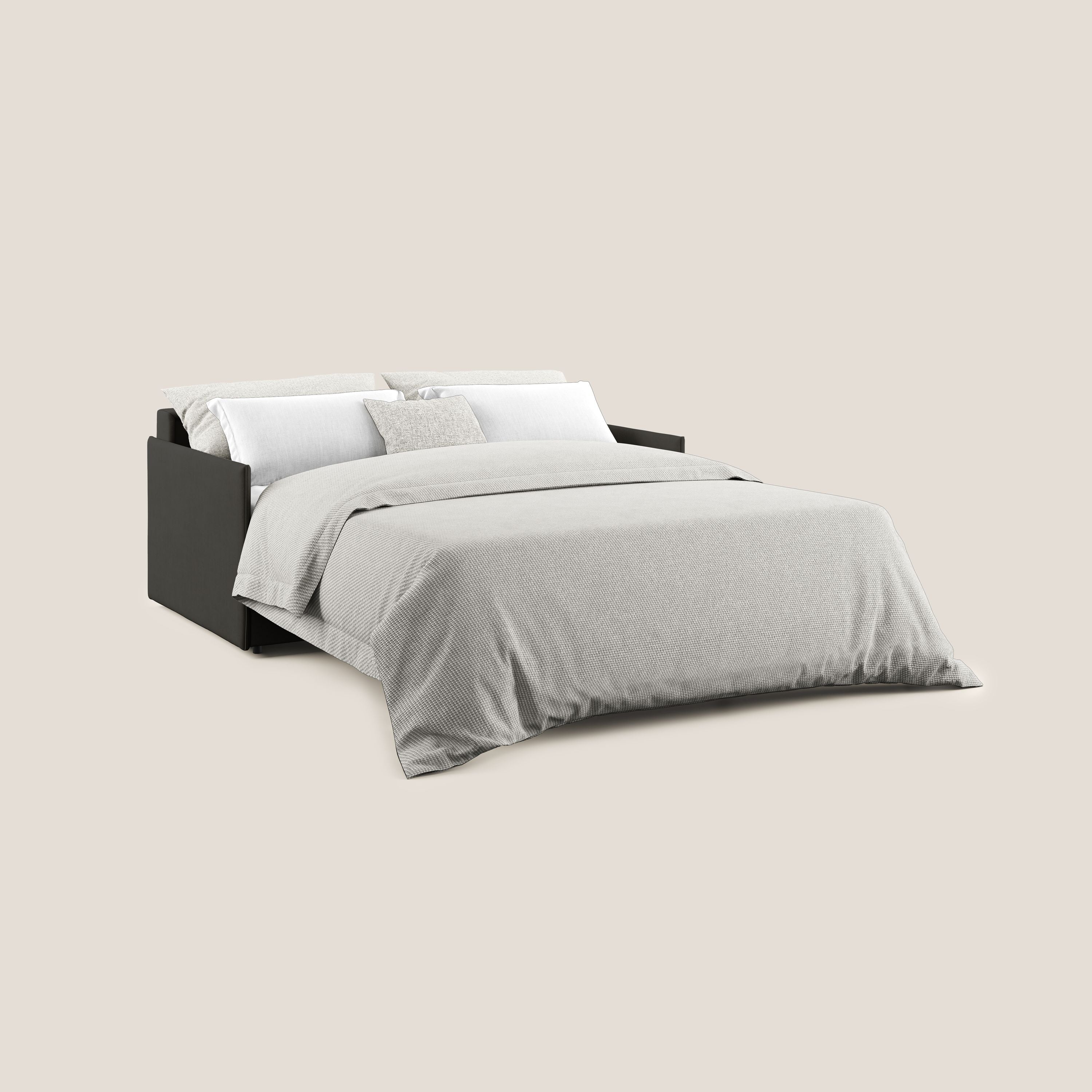 Evans Divano letto in morbido tessuto impermeabile T02 nero - divitt.sbs