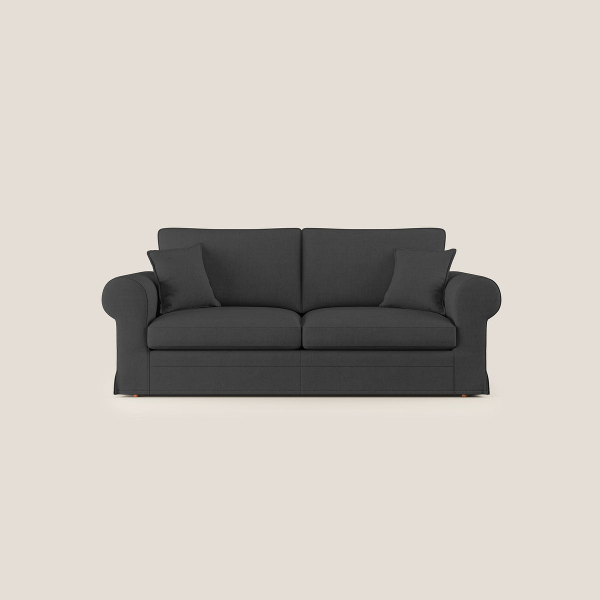 Lady divano classico in piuma d'oca realizzato con tessuto impermeabile T02 nero - divitt.sbs