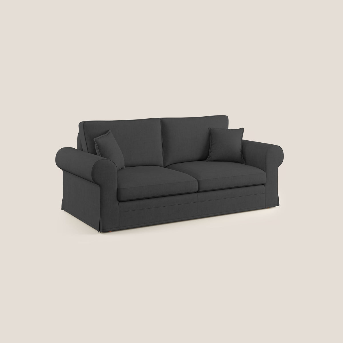 Lady divano classico in piuma d'oca realizzato con tessuto impermeabile T02 nero - divitt.sbs