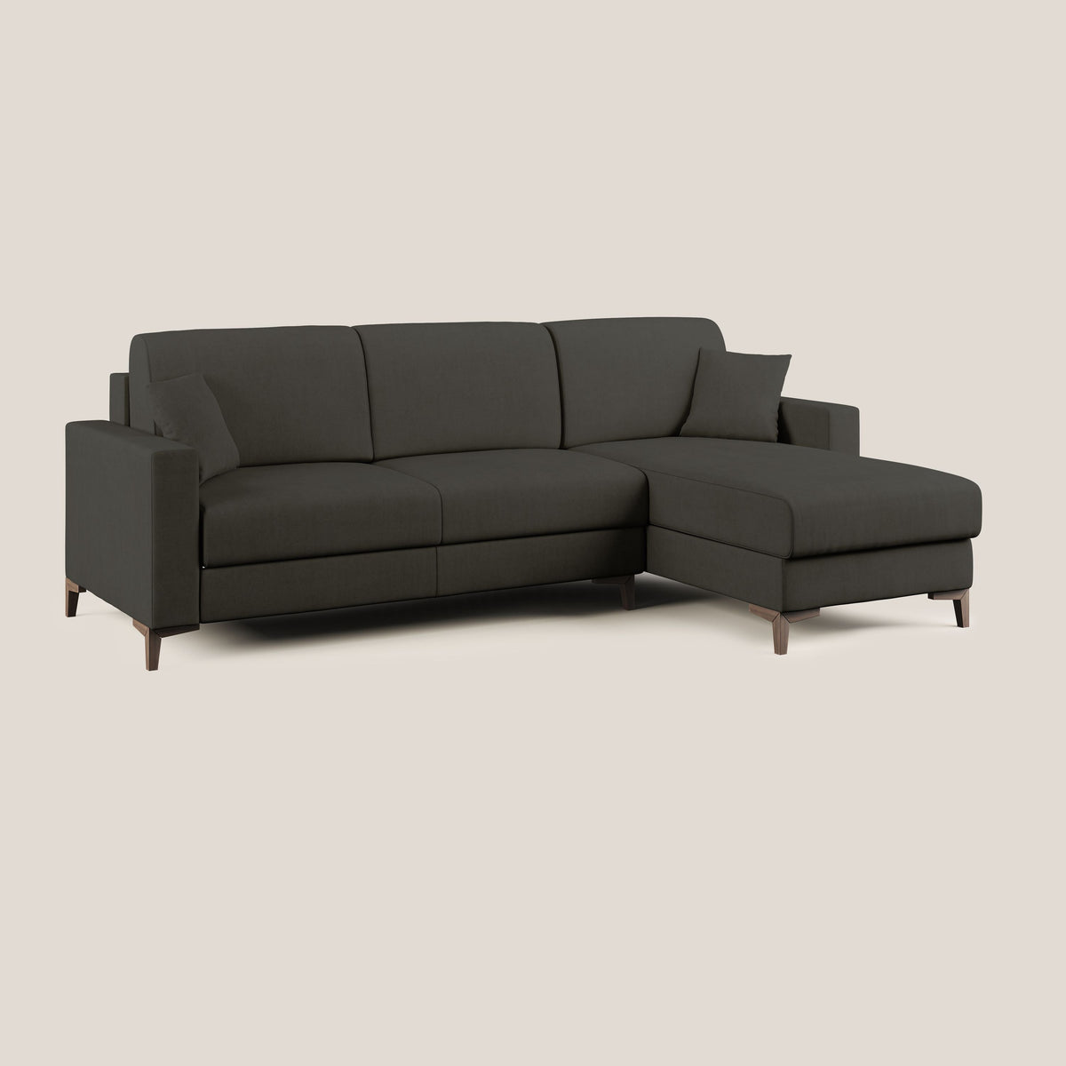 Kafka divano letto angolare in morbido tessuto impermeabile T02 nero - divitt.sbs