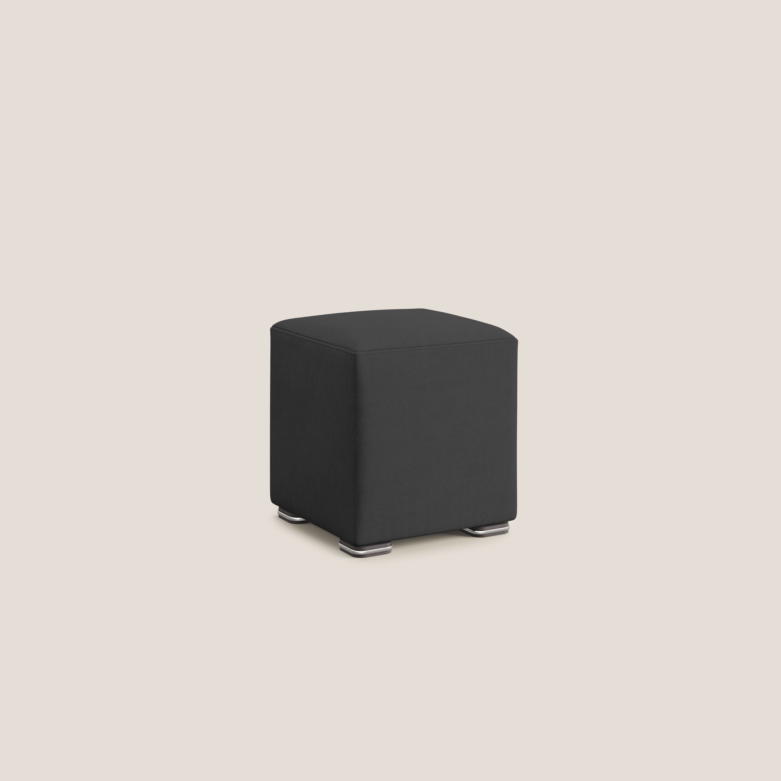 Cube pouf in tessuto morbido impermeabile T02 nero - divitt.sbs