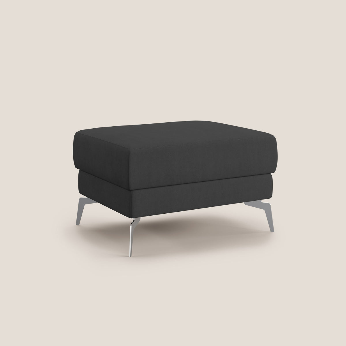 Star Pouf con piedini alti in tessuto impermeabile T02 nero - divitt.sbs