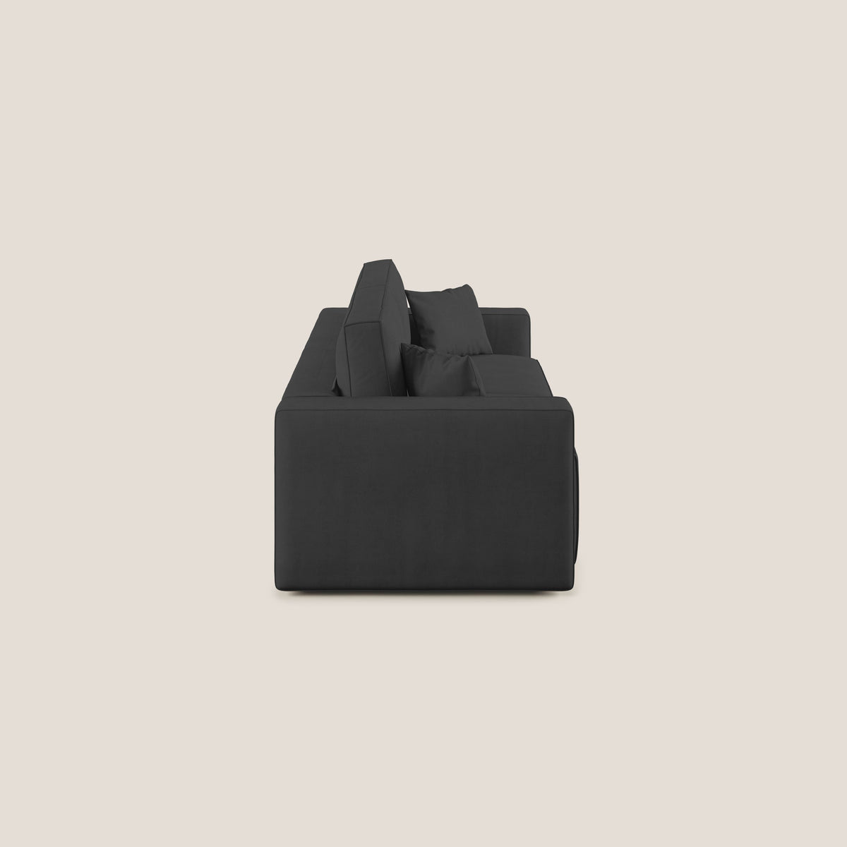 Morfeo divano con sedute estraibili in morbido tessuto impermeabile T02 nero - divitt.sbs