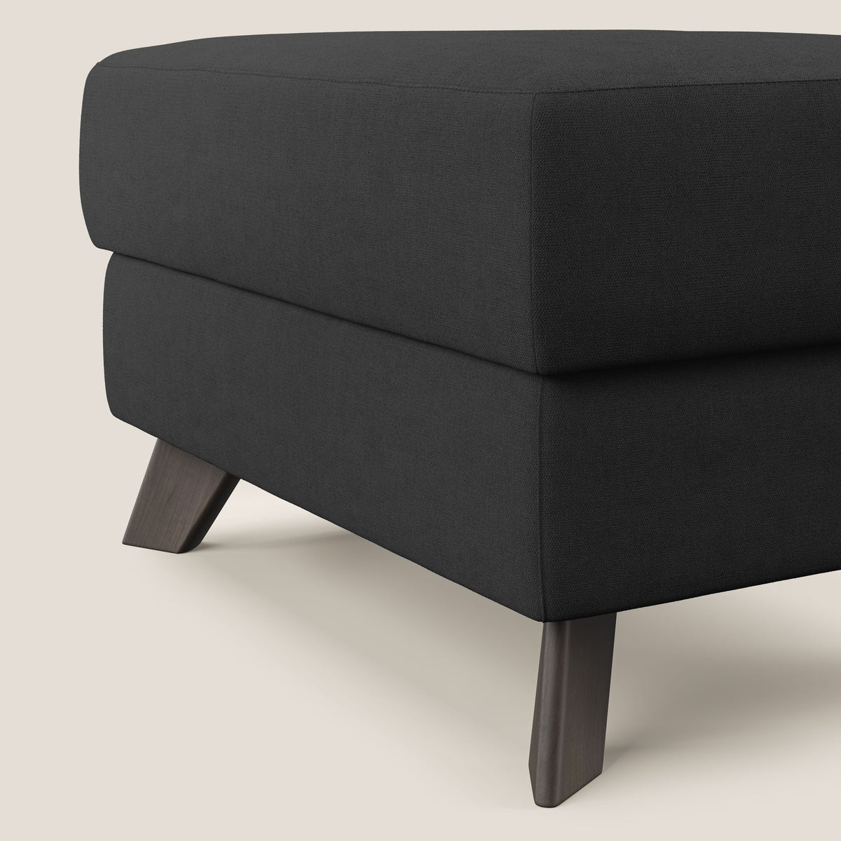 Moon Pouf contenitore e piedini alti in tessuto morbido impermeabile T02 nero - divitt.sbs