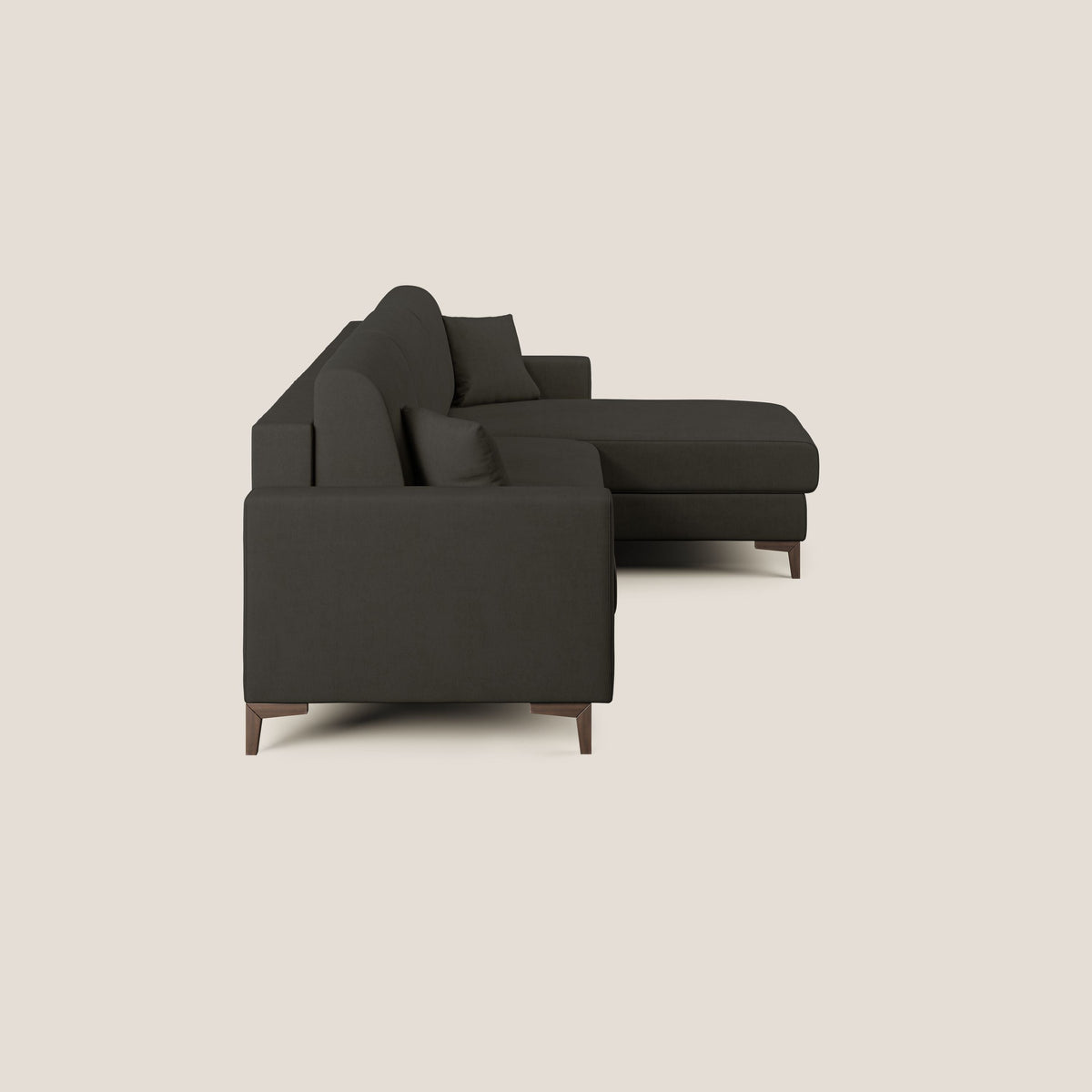 Kafka divano letto angolare in morbido tessuto impermeabile T02 nero - divitt.sbs