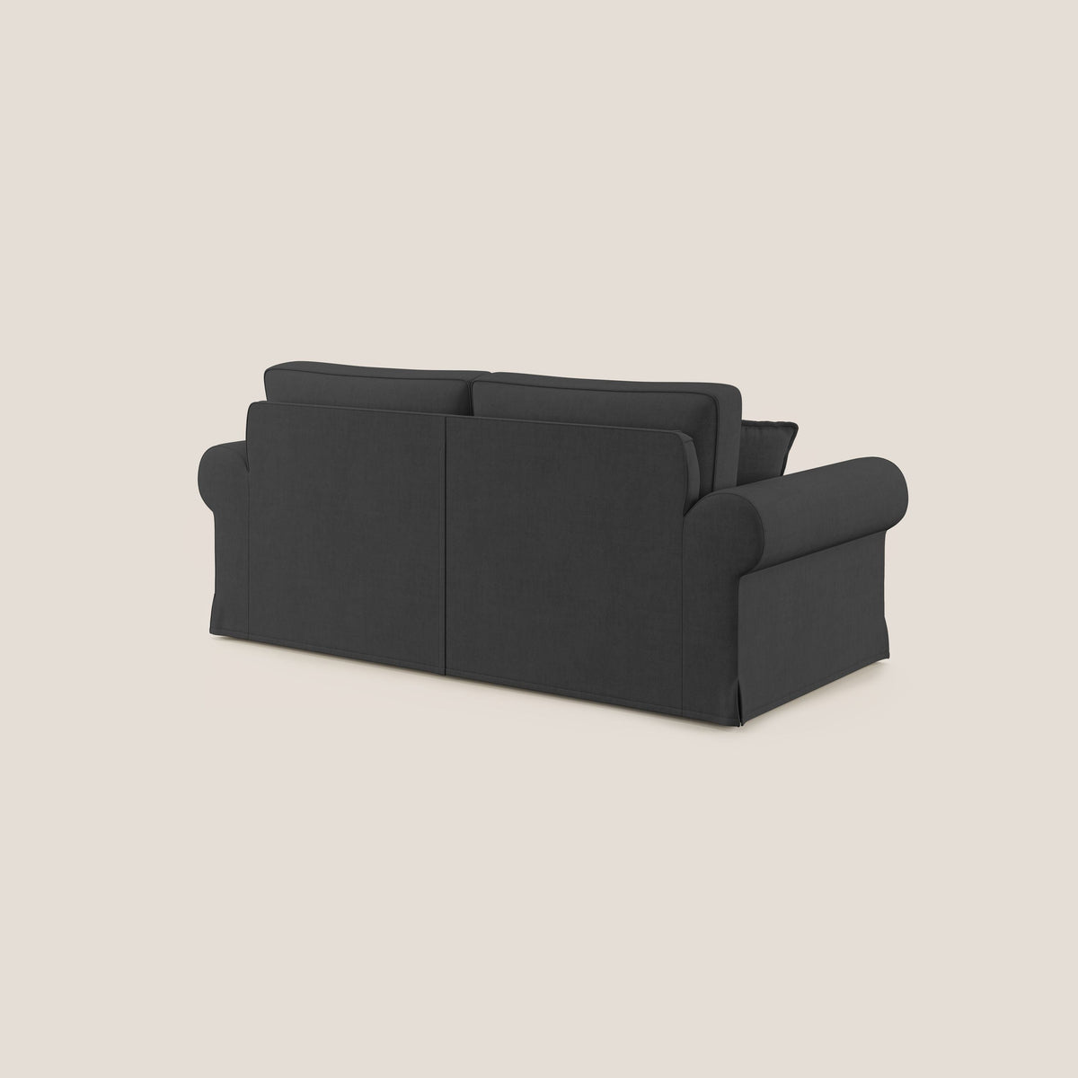 Lady divano classico in piuma d'oca realizzato con tessuto impermeabile T02 nero - divitt.sbs