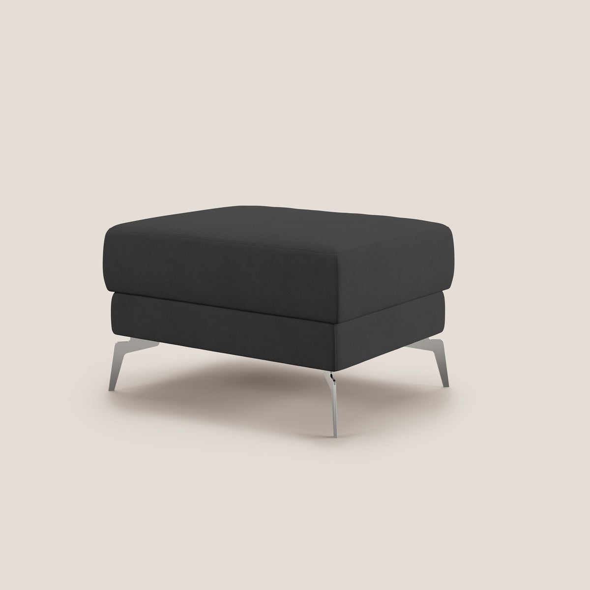 Star Pouf con piedini alti in tessuto impermeabile T02 nero - divitt.sbs